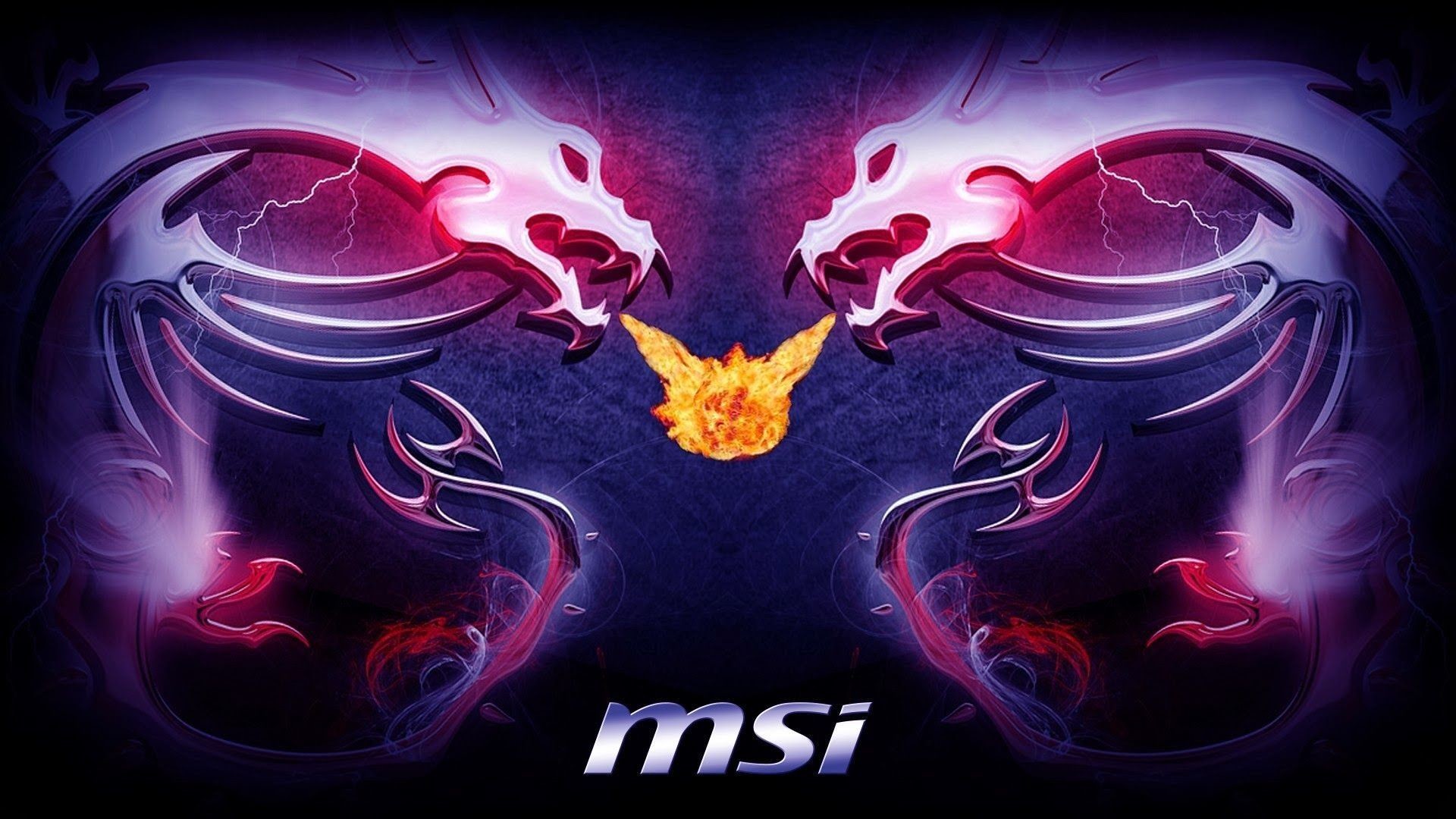MSI, Draghi, Viola, Simmetria, 16:9 Full HD, sfondo widescreen