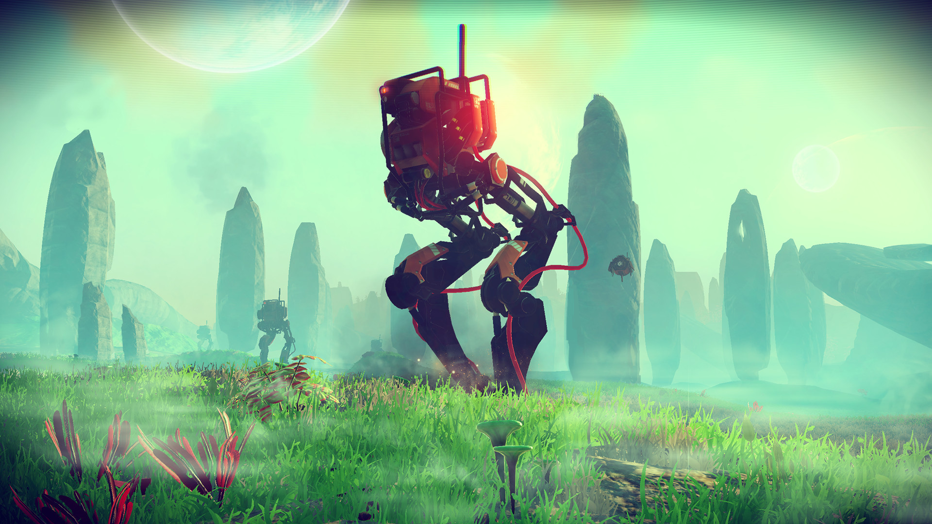 No Man's Sky, Sentinella, Robot camminatore, Monoliti, 1920x1080, sfondo per PC