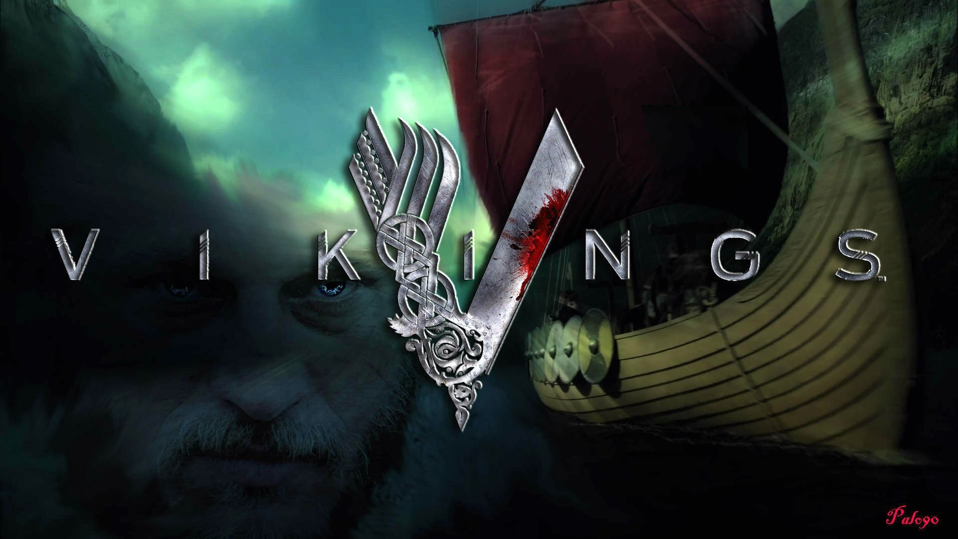 Vikings, Logo, Drakkar, Serie TV, Full HD, sfondo per portatile