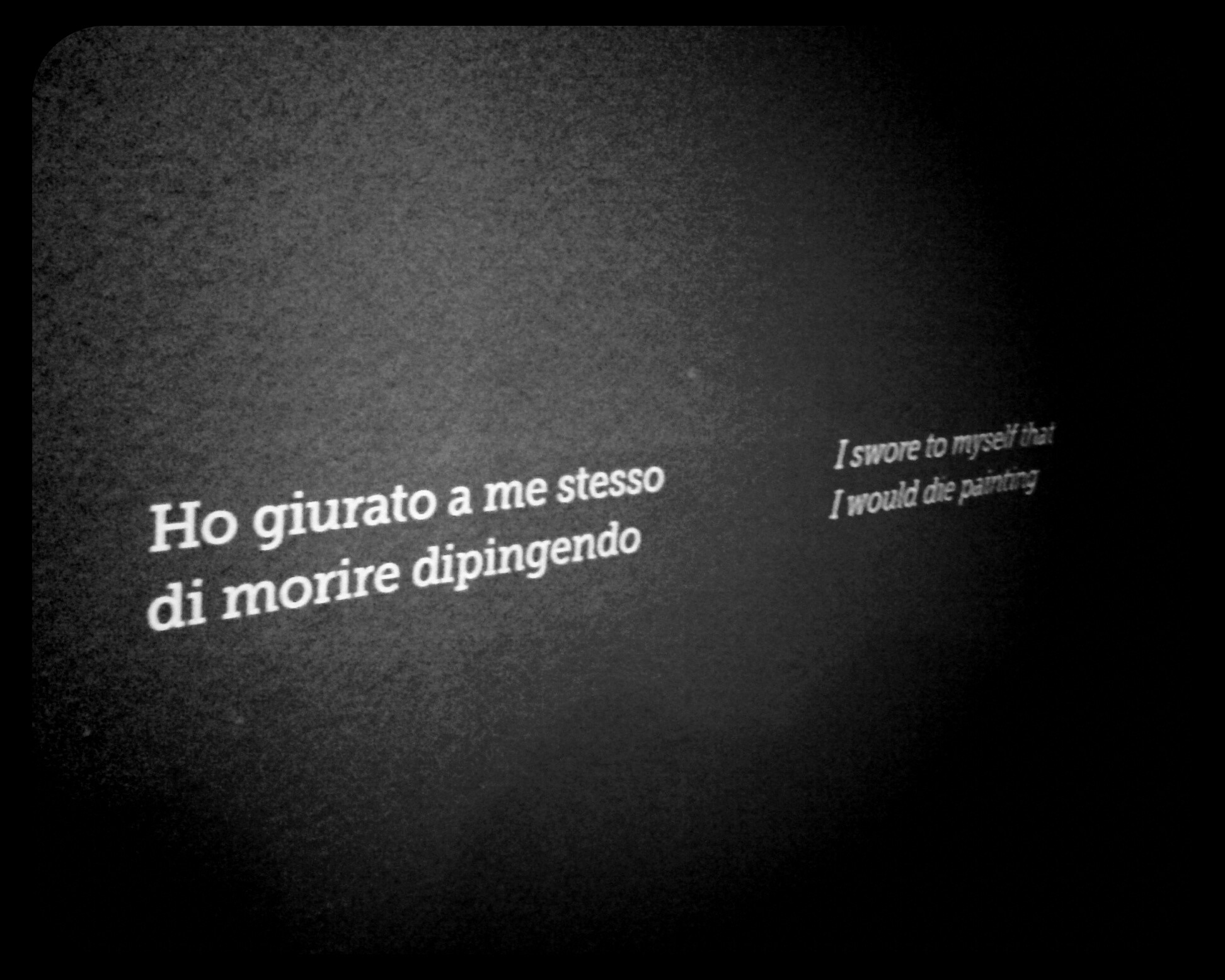 Citazione, Ho giurato a me stesso di morire dipingendo, Testo, Nero, sfondo Windows 11