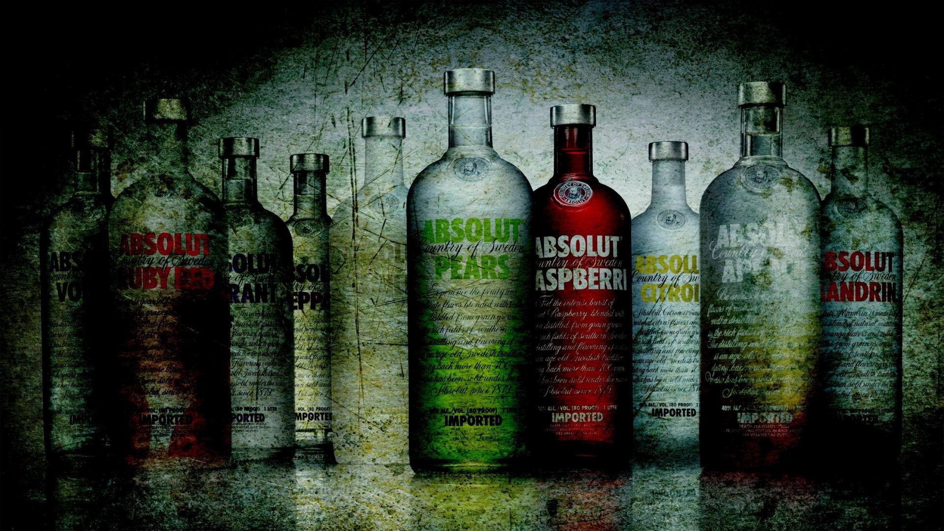 Absolut Vodka, Bottiglie, Grunge, Full HD, sfondo per portatile