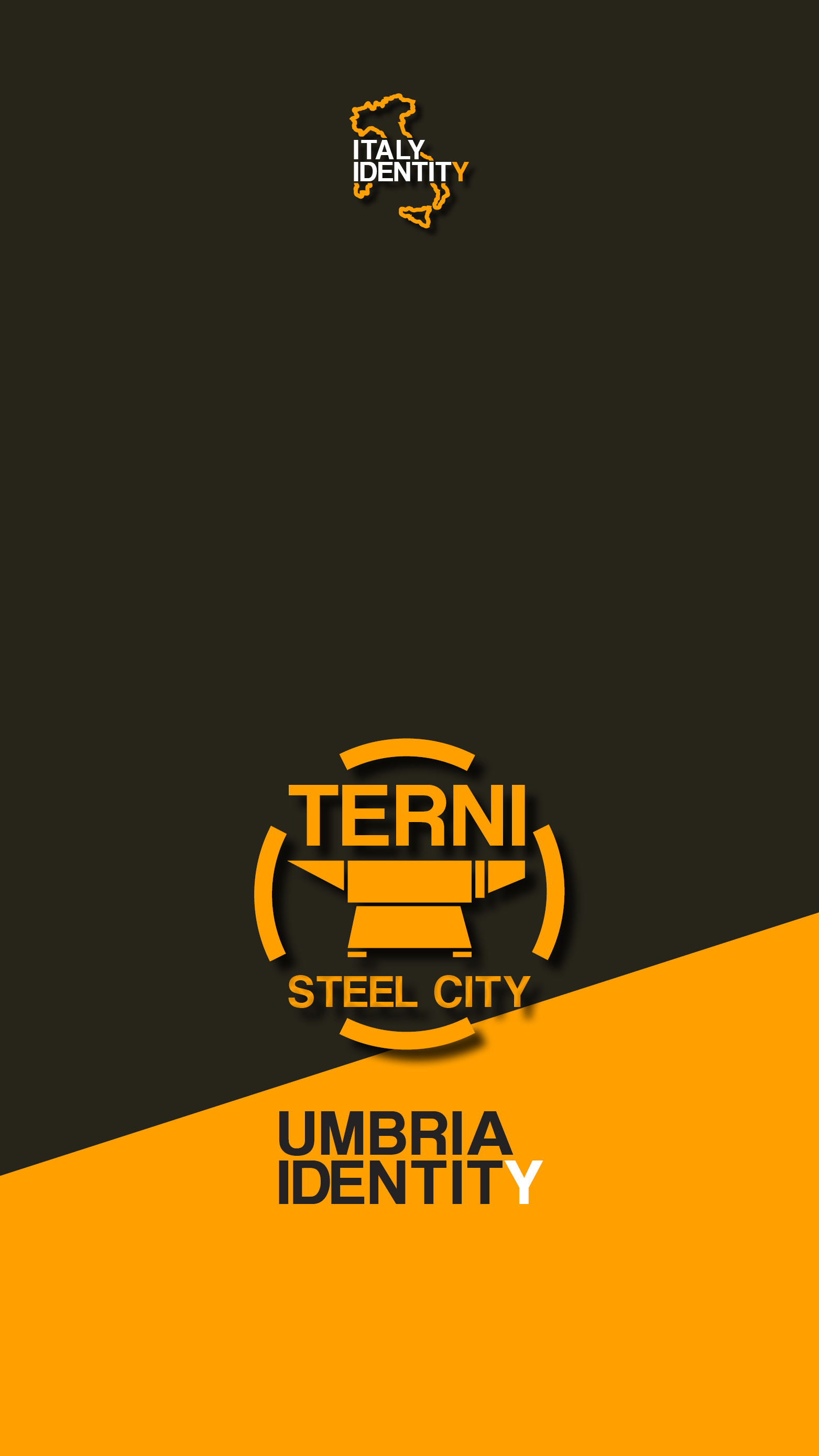 Terni, Steel City, Umbria, Logo, Arancione, sfondo QHD+ per cellulare