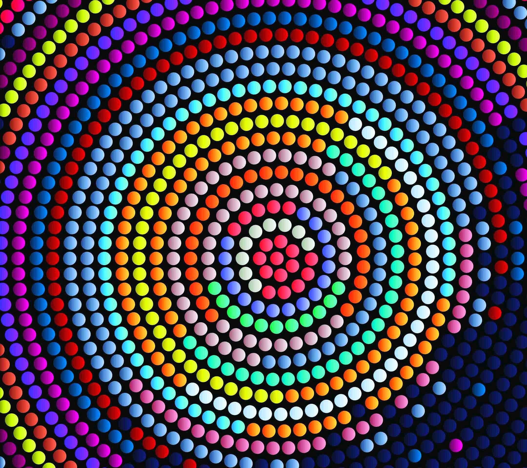 Cerchi concentrici, Puntini colorati, Astratto, Arcobaleno, Full HD, schermata di blocco Galaxy S4