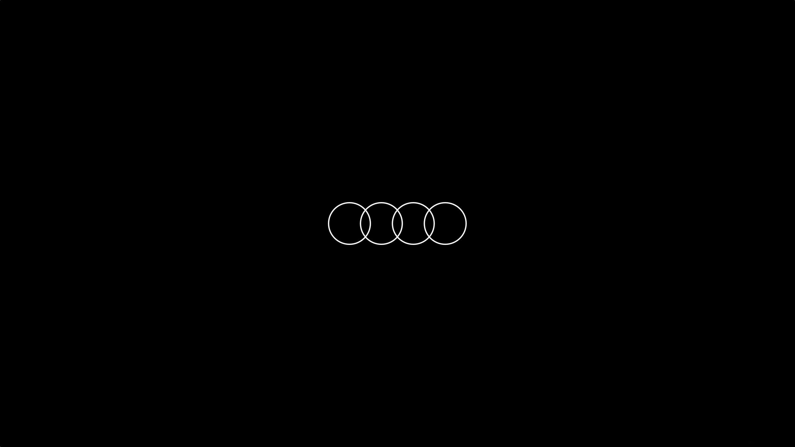 Logo Audi, Audi, Minimalista, Sfondo nero, 2K, wallpaper per portatile