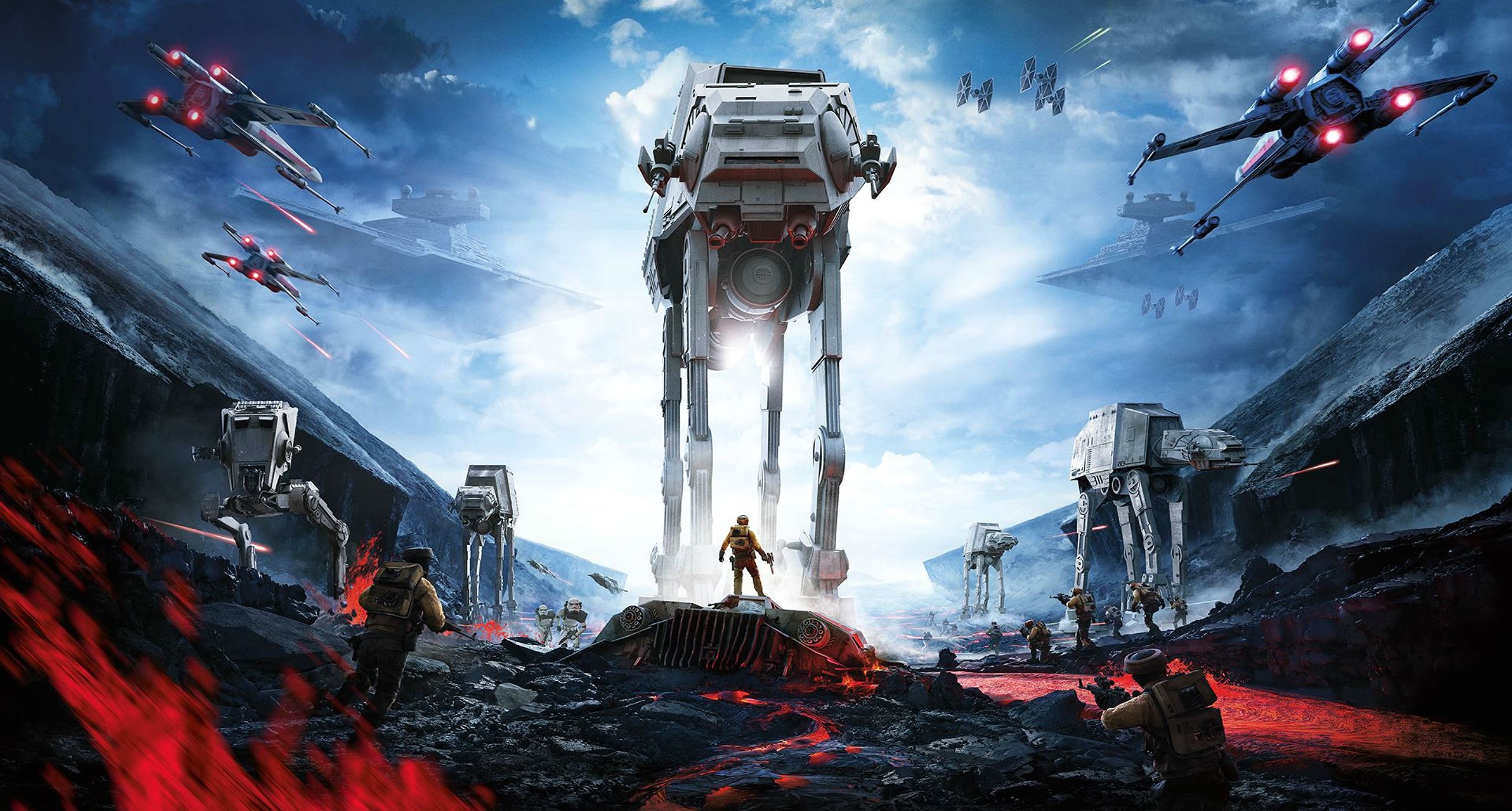 Star Wars Battlefront, AT-AT, X-wing, Battaglia, 2K, sfondo per PC