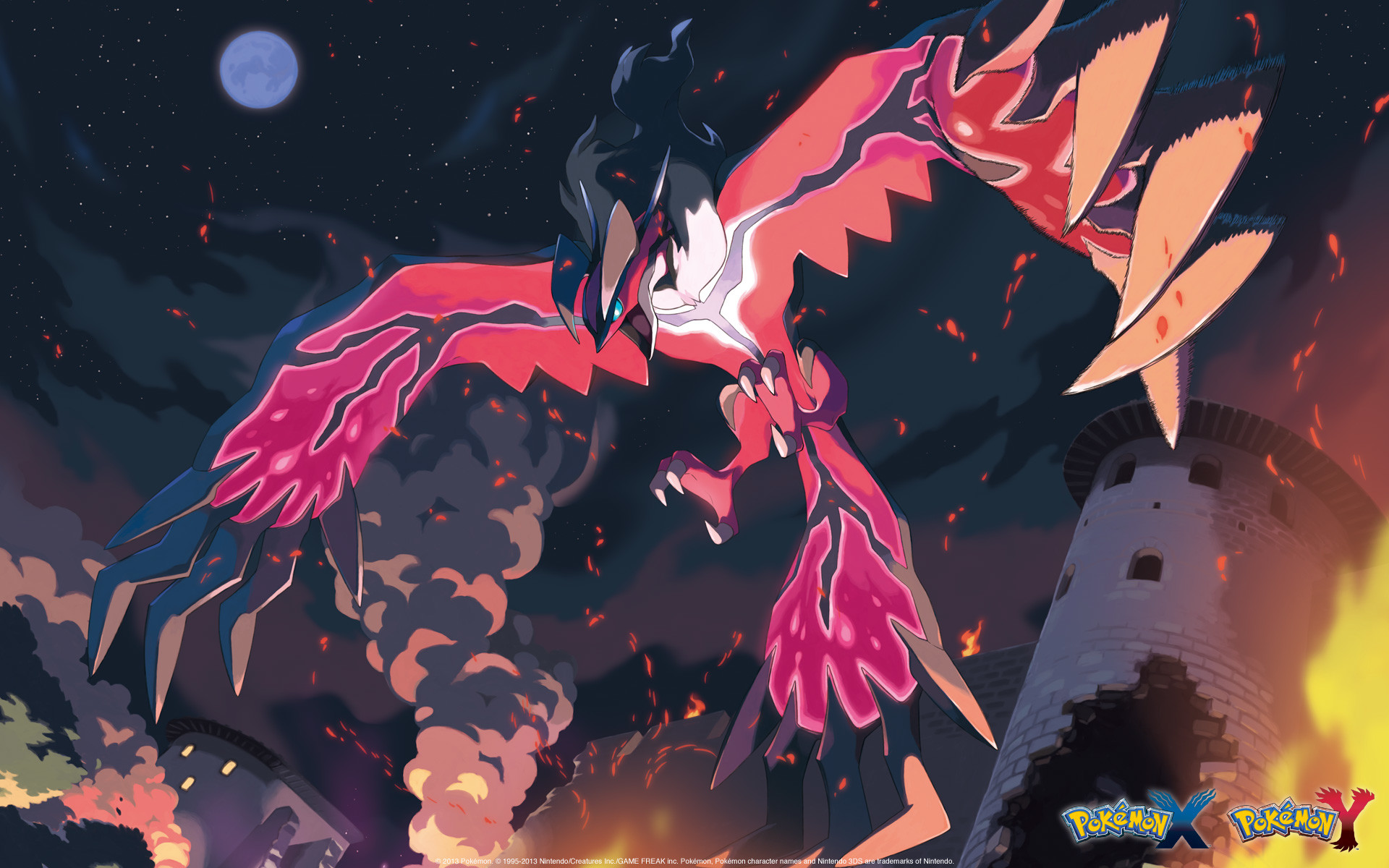 Yveltal, Pokémon X e Y, Rosso, Torre, 1920x1200, wallpaper desktop