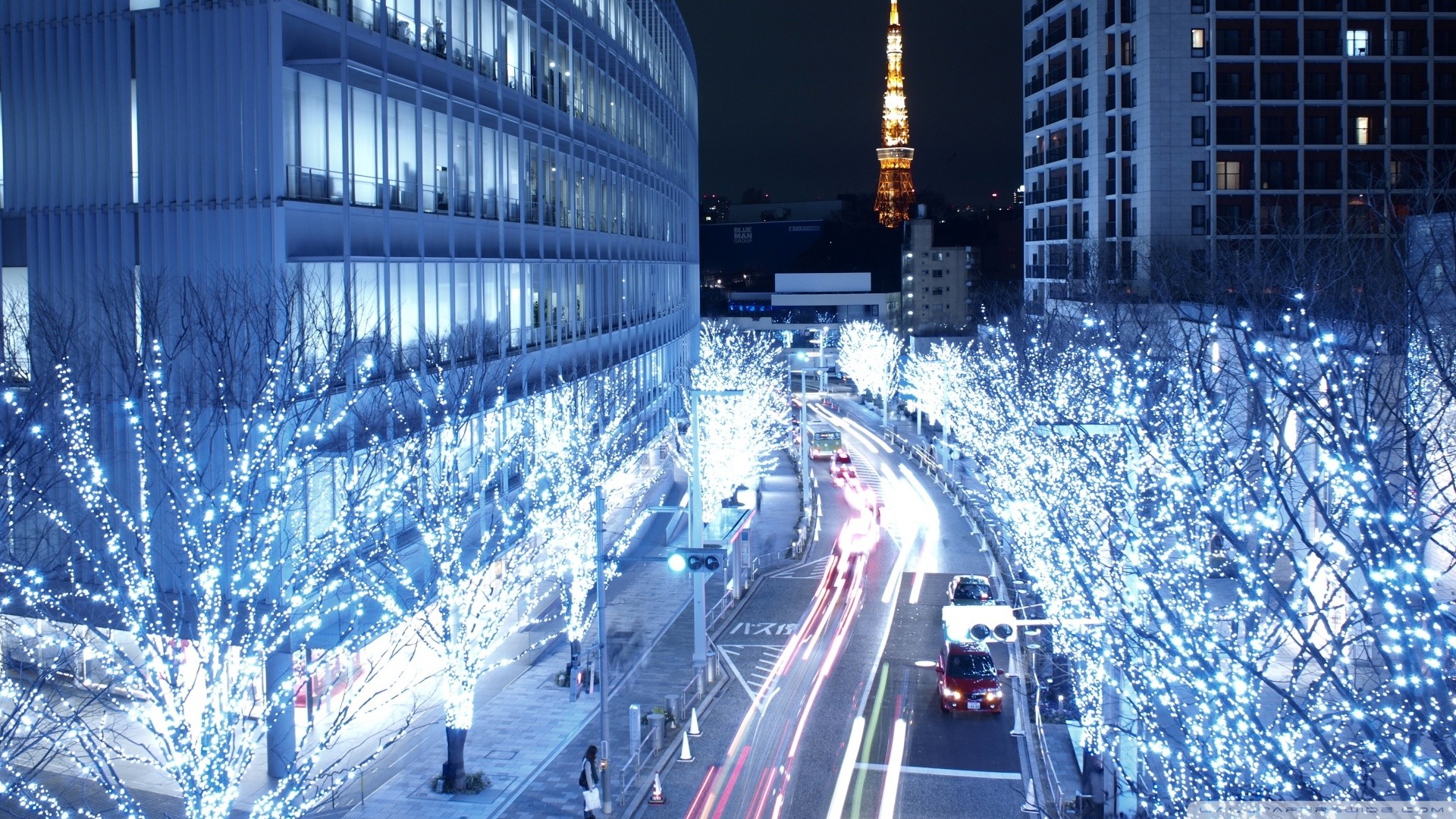 Roppongi, Tokyo Tower, Luminarie, Inverno, Full HD, wallpaper per PC