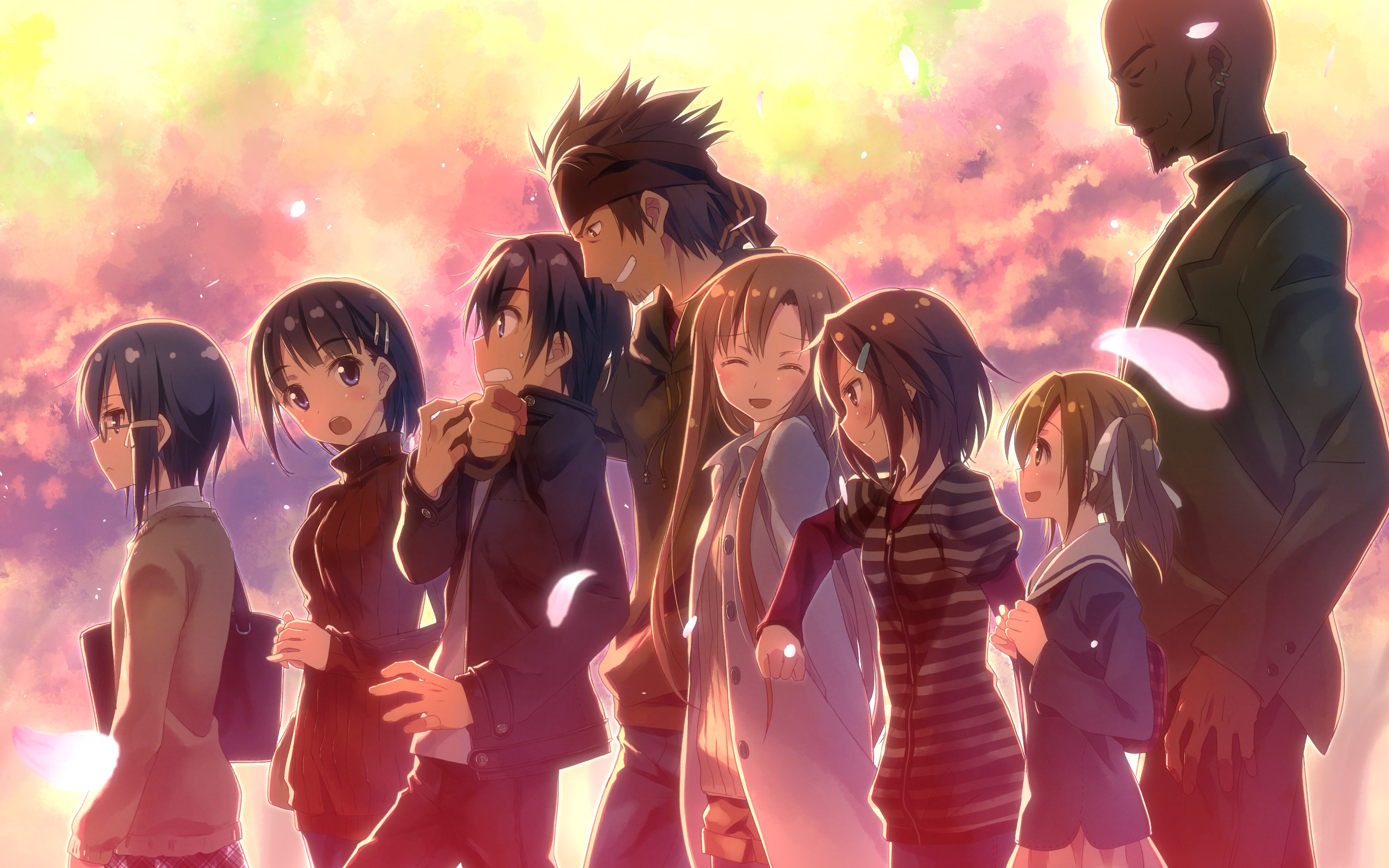 Kirito, Asuna, Klein, Agil, Sword Art Online, Gruppo, 16:10 2K, sfondo widescreen