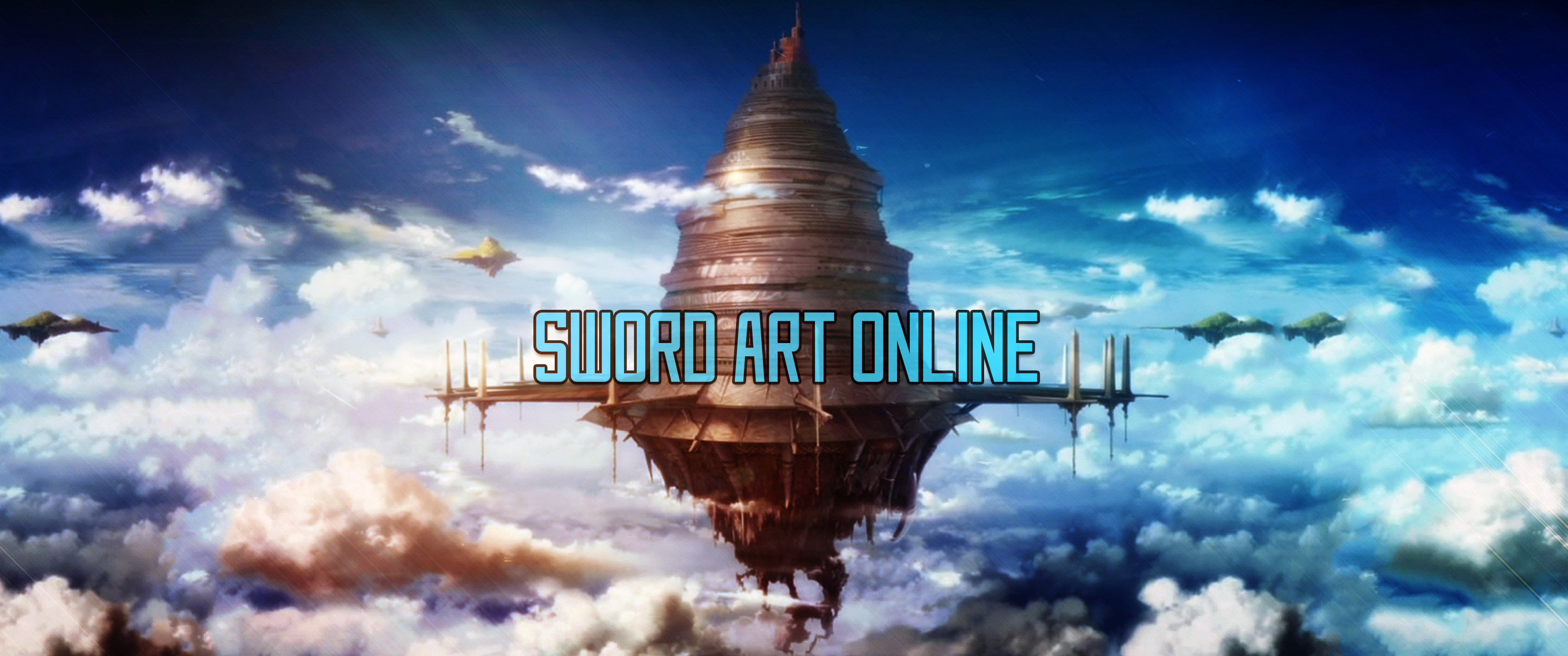 Aincrad, Sword Art Online, Logo, Nuvole, 3440x1440, immagine di sfondo