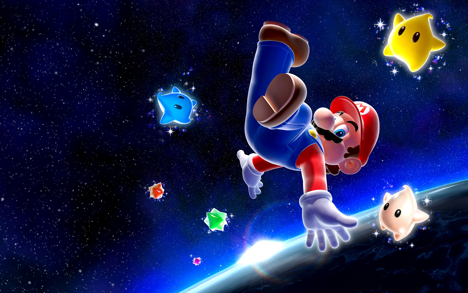 Super Mario Galaxy, Mario, Luma, Spazio, 16:10 Full HD, sfondo widescreen