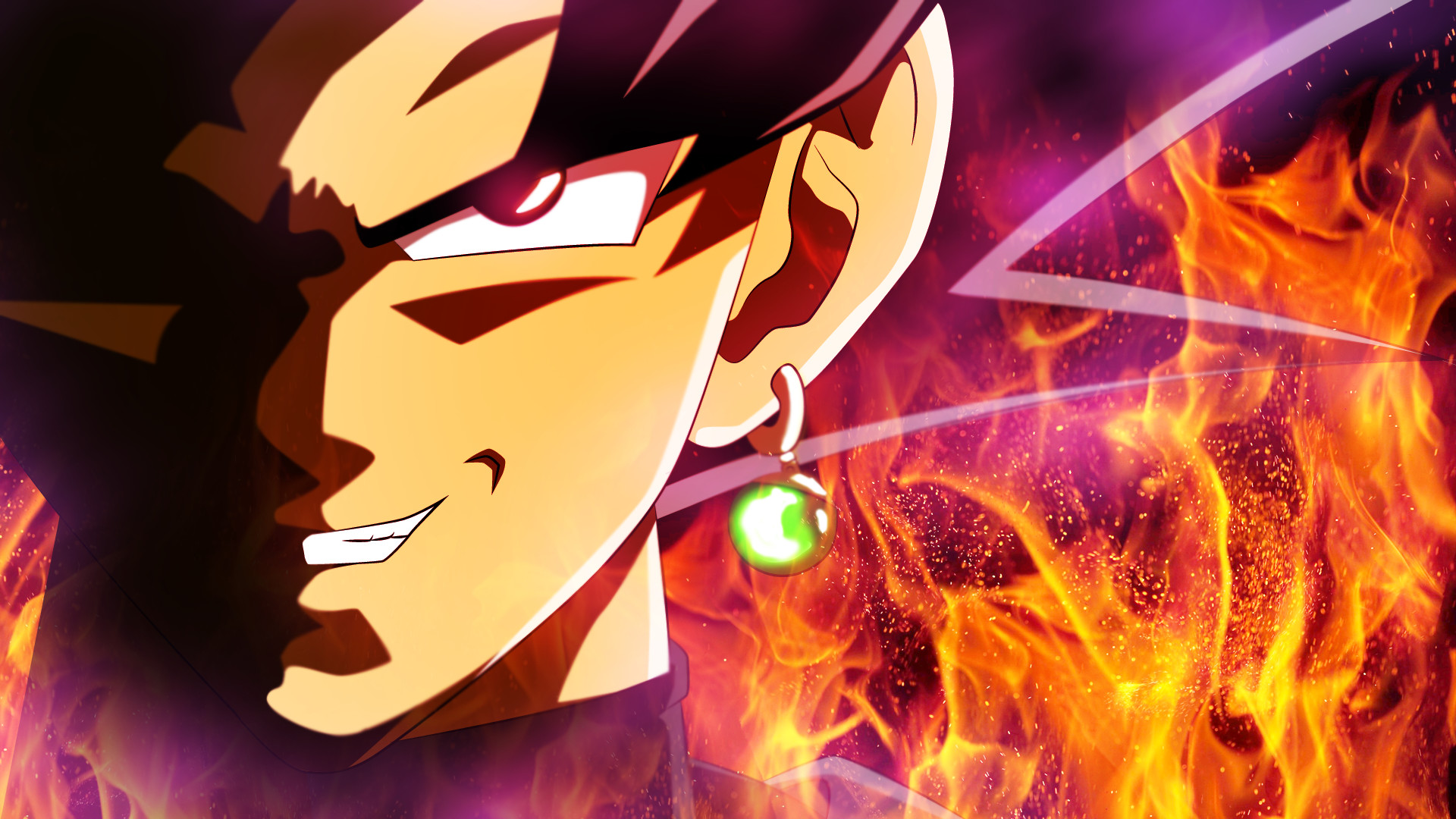 Goku Black, Dragon Ball Super, Fiamme, Full HD, wallpaper desktop