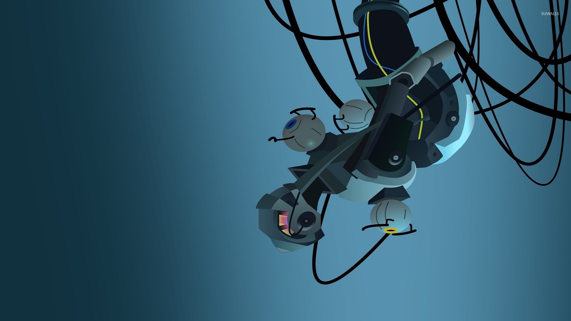 GLaDOS, Portal, Robot, Blu, 16:9 Full HD, wallpaper widescreen