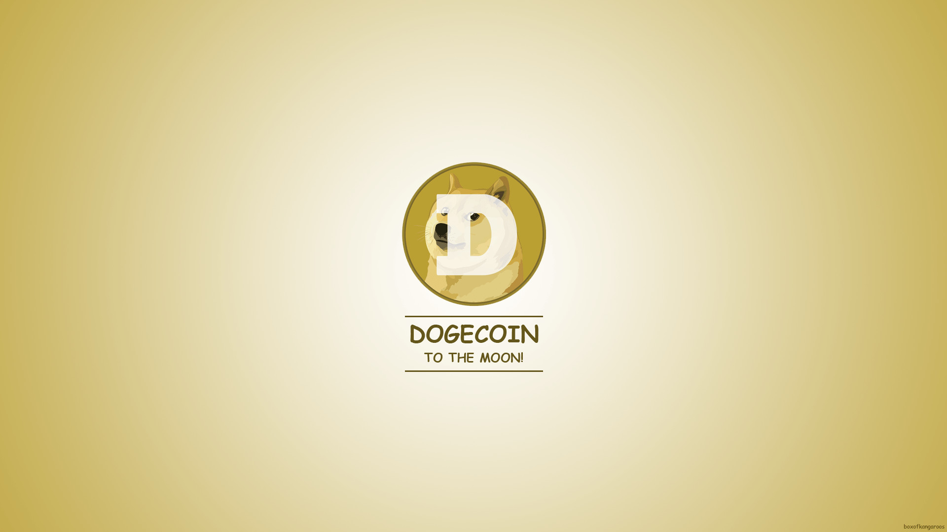 Dogecoin, To the Moon, Logo, Oro, 16:9 Full HD, wallpaper widescreen