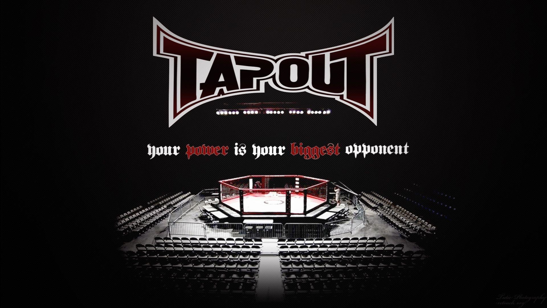 Tapout, Logo, Ottagono, Arena, Sfondo nero, 1920x1080, wallpaper desktop