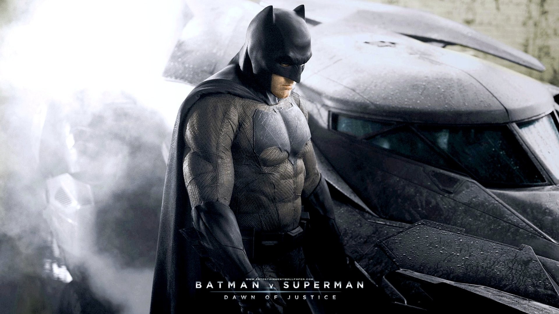 Batman, Batmobile, Ben Affleck, Batman v Superman: Dawn of Justice, sfondo 16:9 Full HD