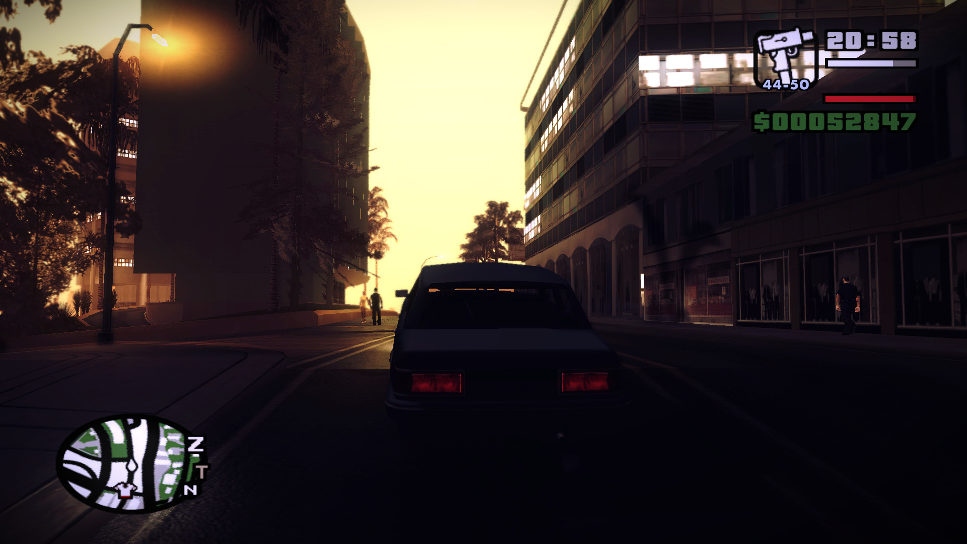 GTA San Andreas, Auto, Strada, Tramonto, Gameplay, Full HD, sfondo Windows 11