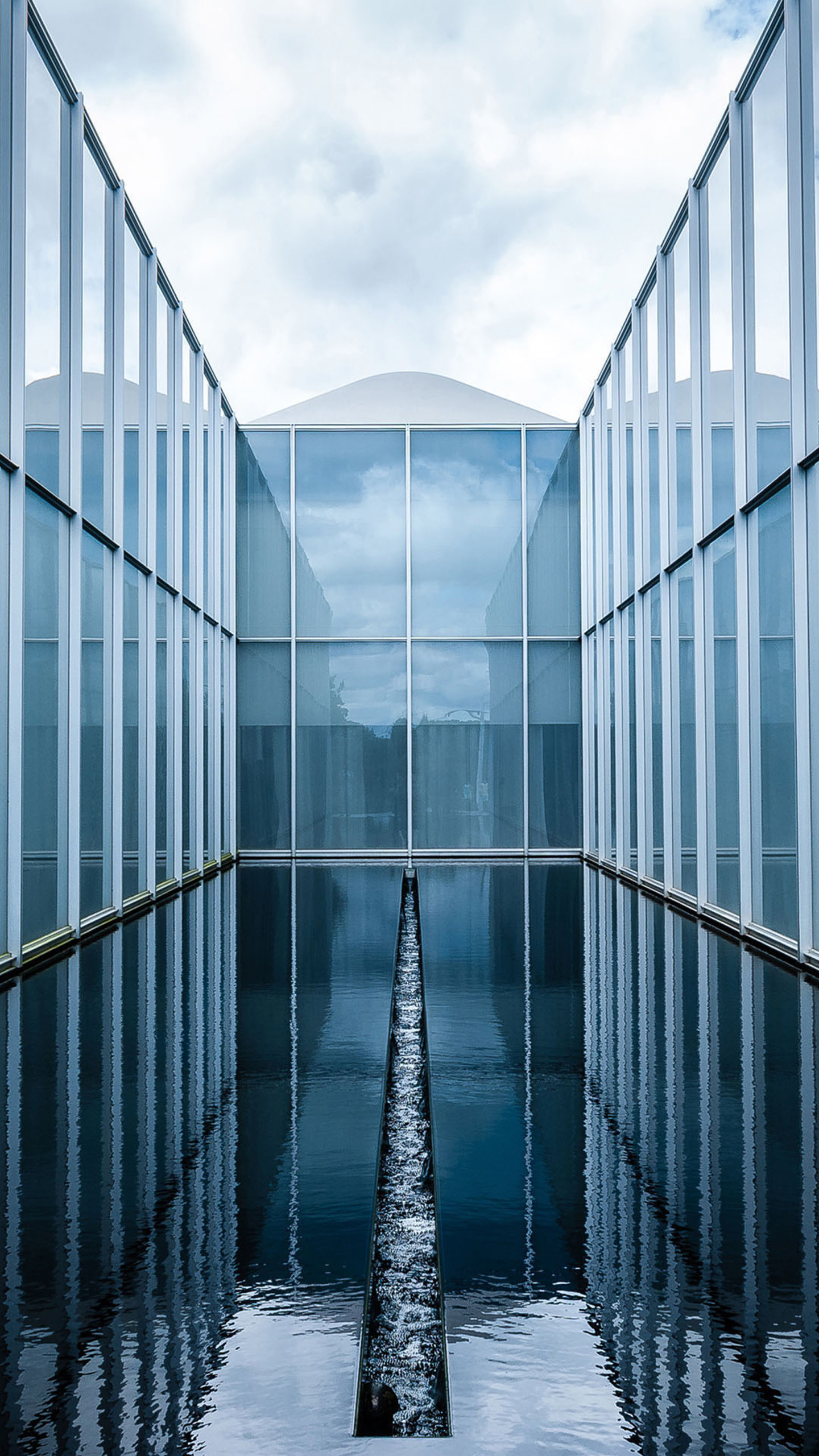 Architettura moderna, Vetro, Simmetria, Riflesso, QHD+, sfondo per smartphone