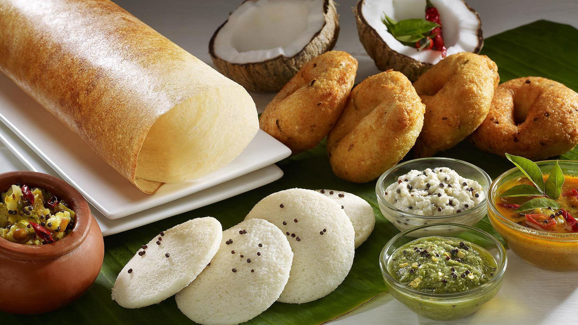 Dosa, Idli, Vada, Cucina indiana, Cocco, Full HD, sfondo per PC e portatile