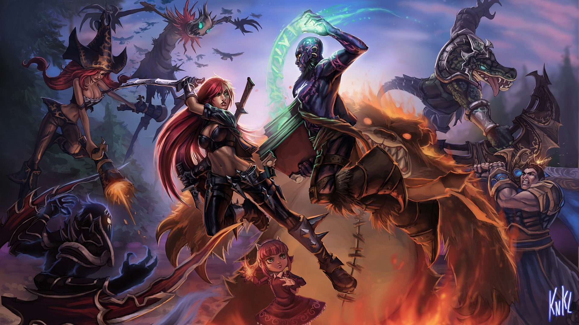 League of Legends, Katarina, Talon, Battaglia, Full HD, sfondo per PC