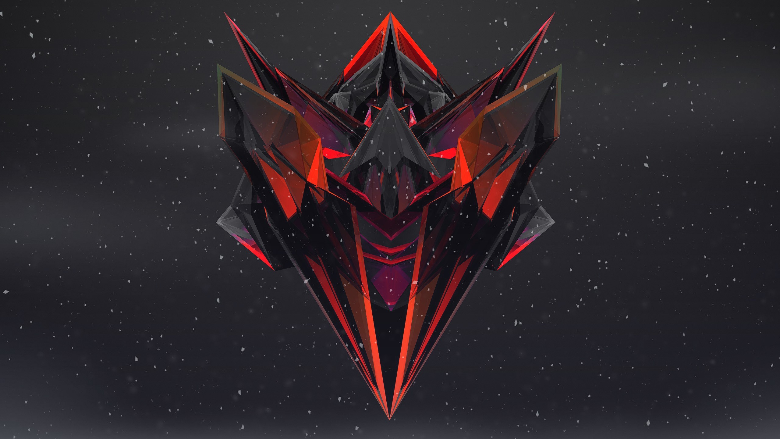 Arte geometrica, Triangoli, Rosso, Sfondo scuro, 2K, wallpaper per PC