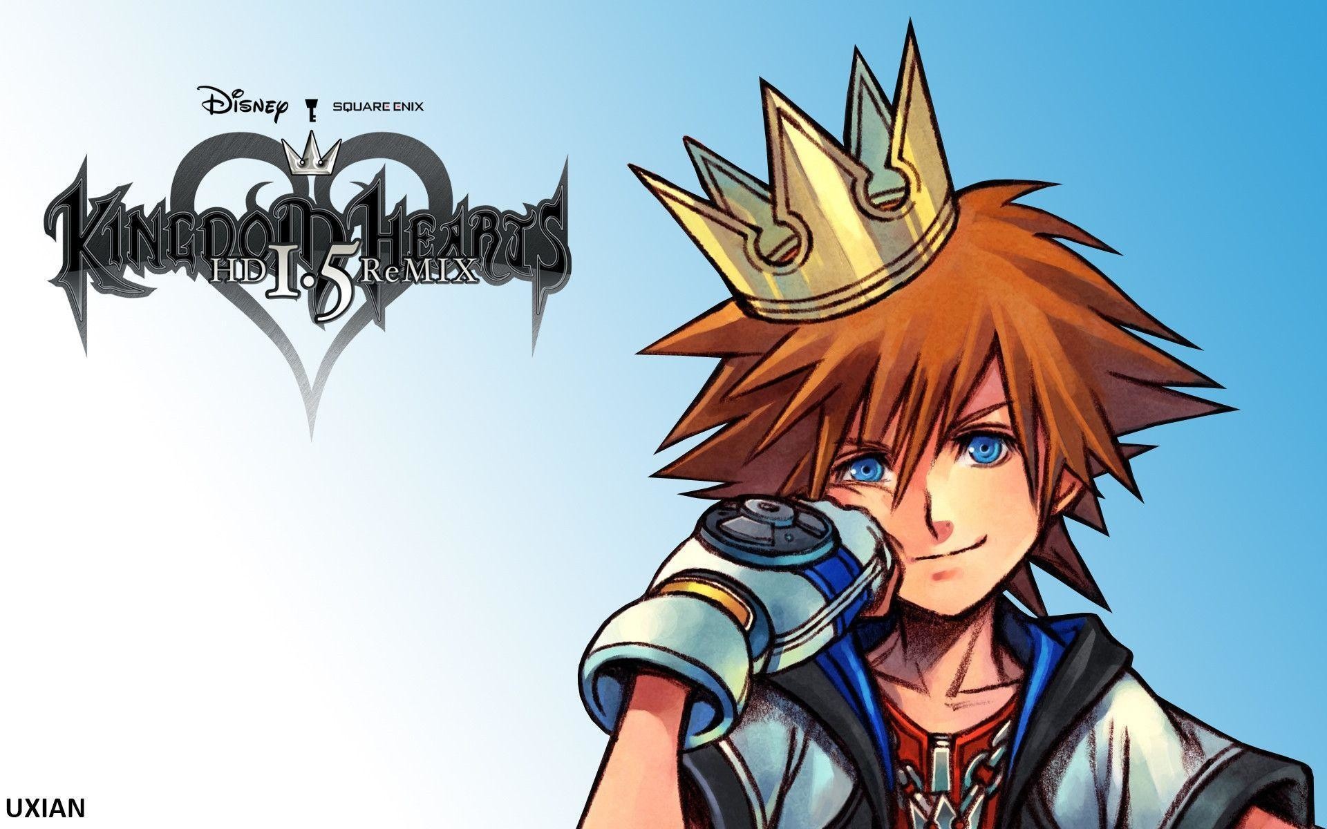 Sora, Kingdom Hearts HD 1.5 ReMIX, Corona, Anime, Cielo azzurro, sfondo 1920x1200 per PC