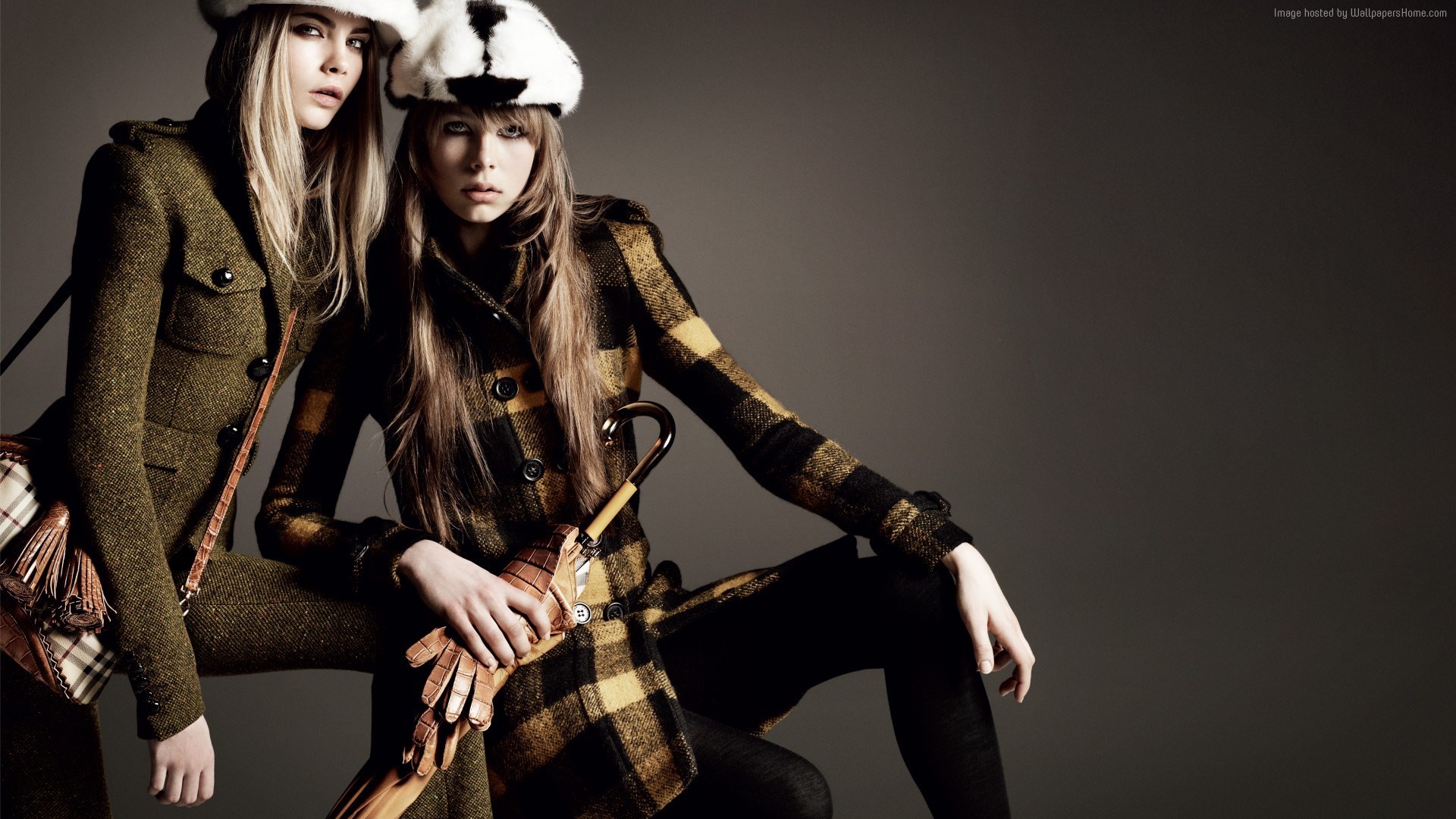 Cara Delevingne, Burberry, Campagna pubblicitaria, Cappotto scozzese, Moda, sfondo Full HD per PC