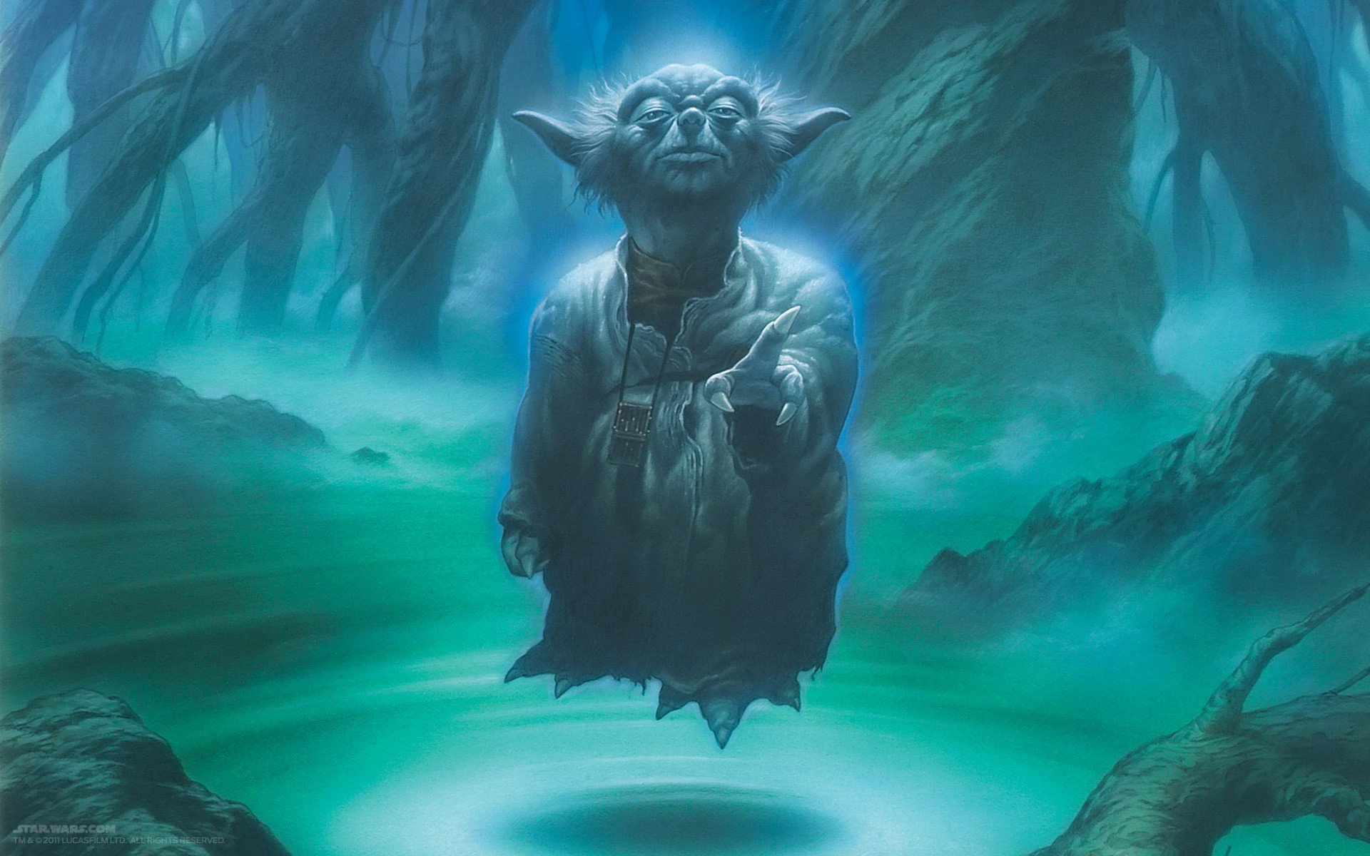 Yoda, Fantasma della Forza, Dagobah, Pittura digitale, 1920x1200, sfondo MacBook Pro