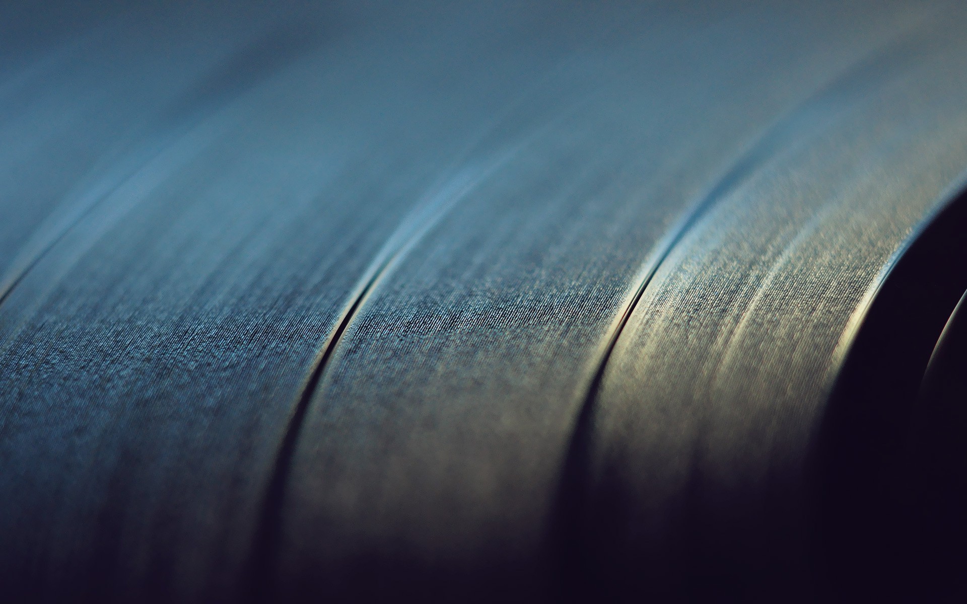 Disco in vinile, Solchi, Macro, Blu, Full HD, wallpaper per computer