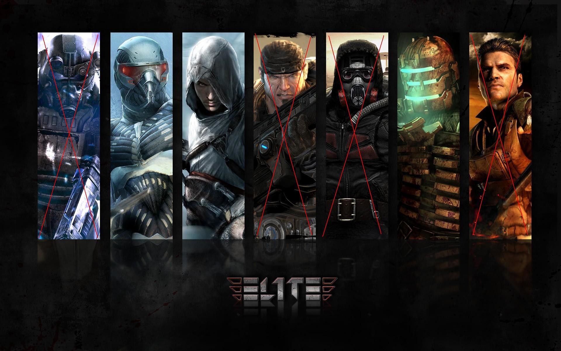 Assassin's Creed, Metal Gear Solid, Dead Space, Crysis, Killzone, Elite, Collage, sfondo per PC