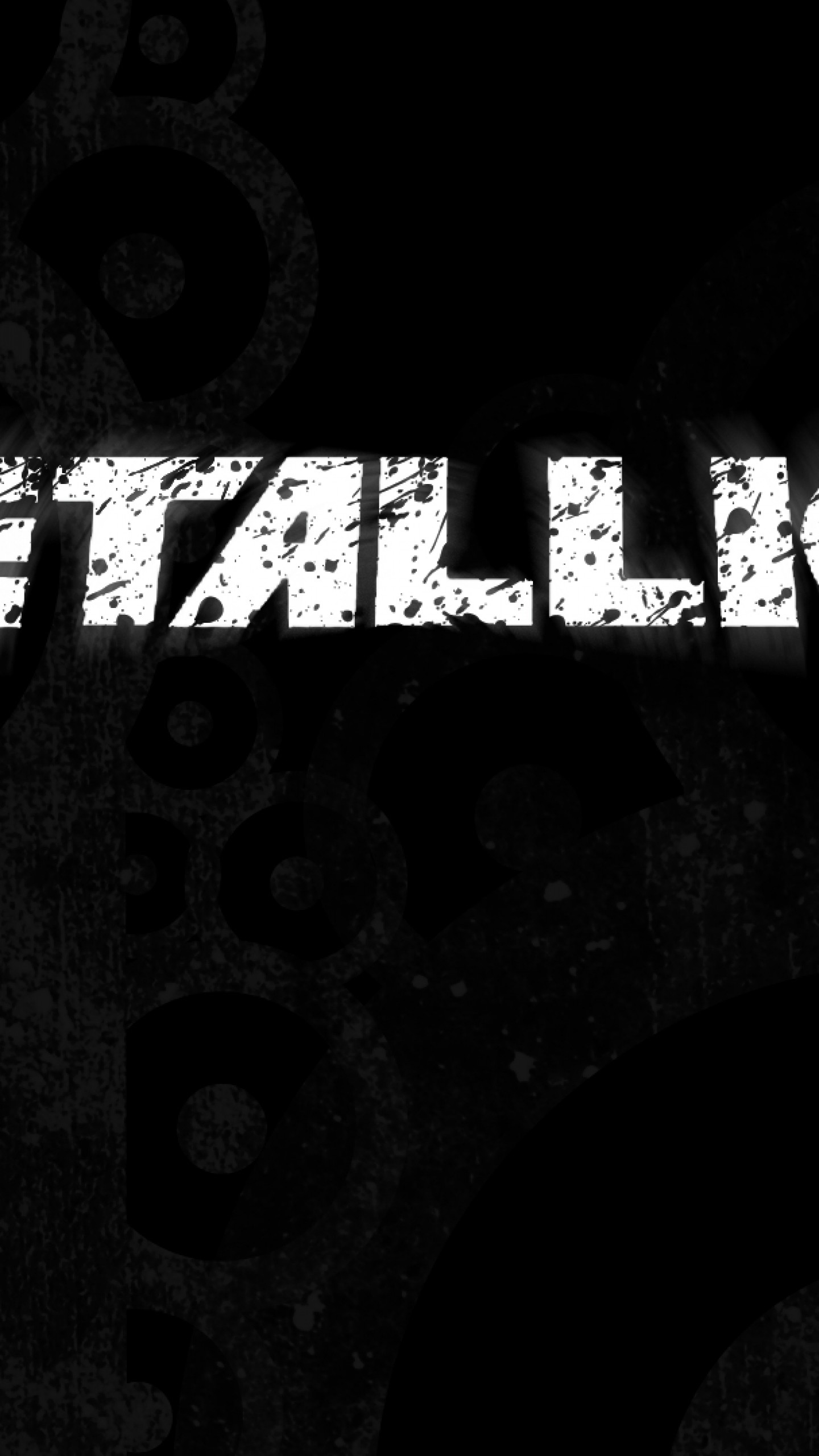 Metallica, Logo, Sfondo nero, QHD+, schermata di blocco del cellulare