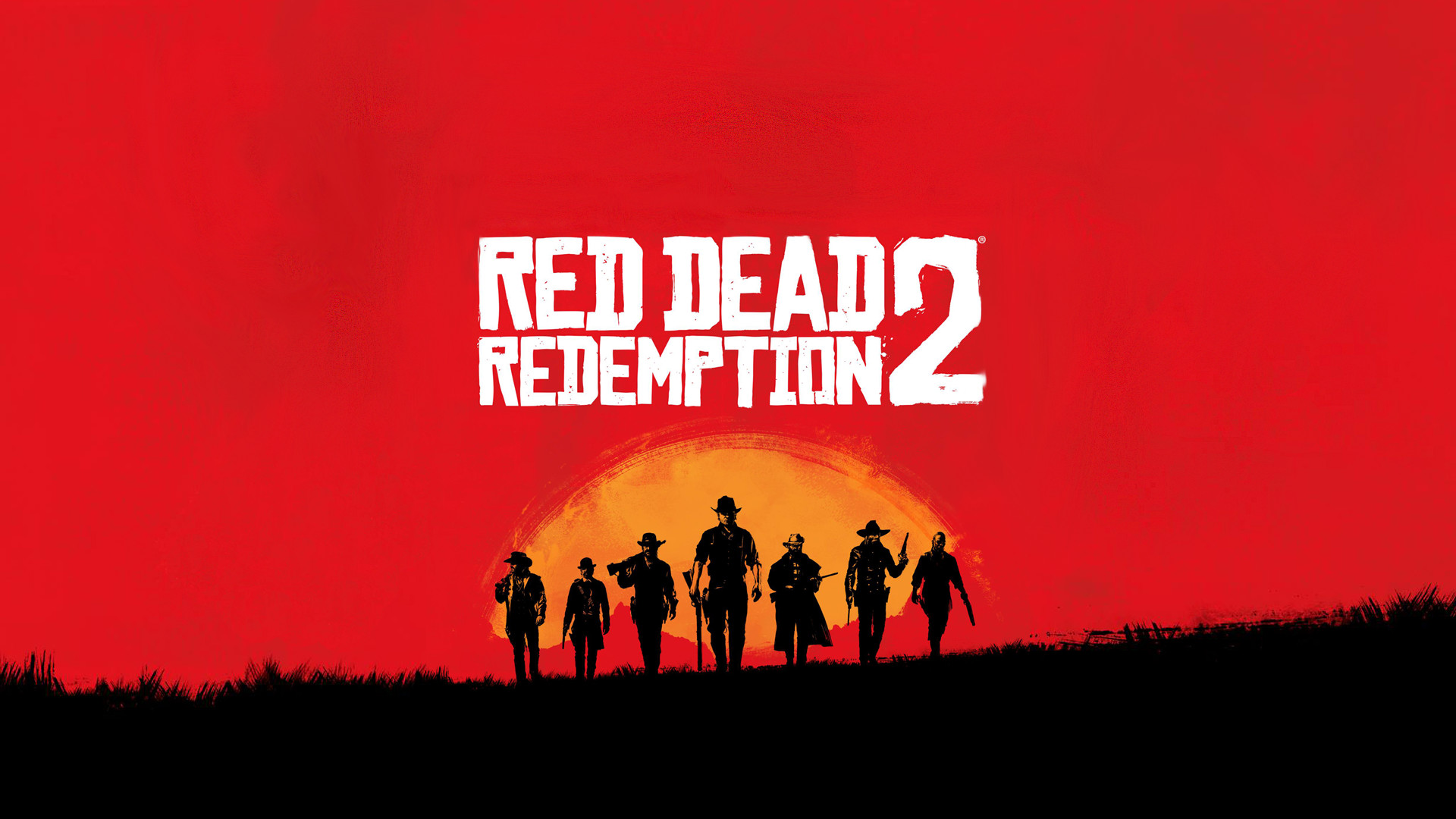 Red Dead Redemption 2, Logo, Silhouette, Rosso, 1920x1080, sfondo per PC