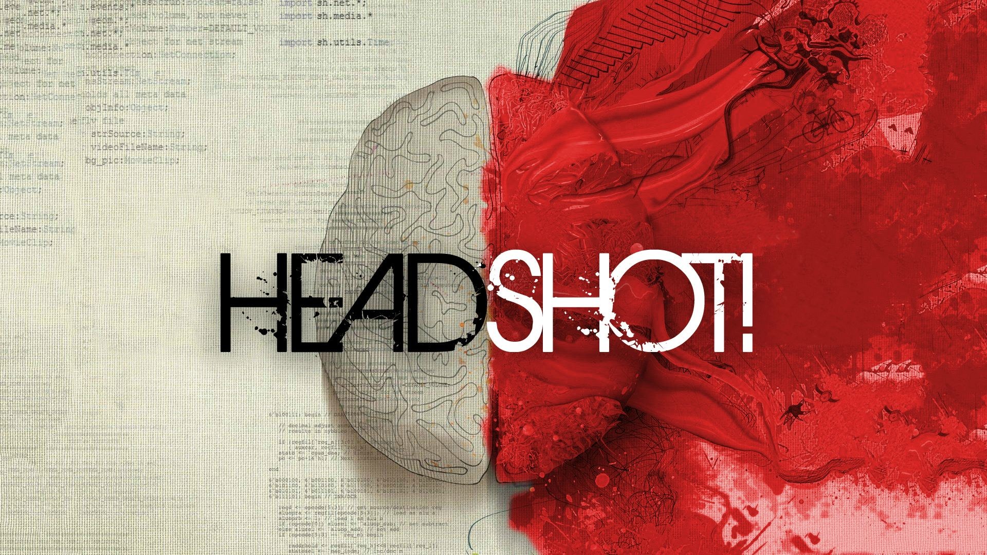 Cervello, Headshot, Tipografia, Rosso, Full HD, sfondo per PC