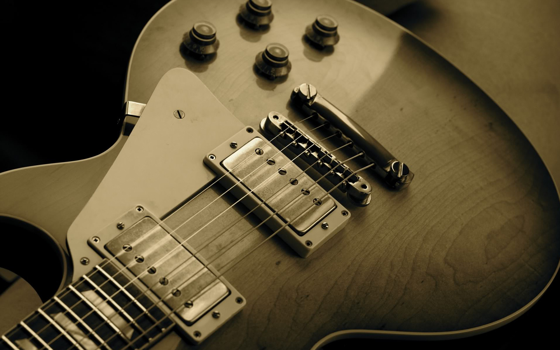 Gibson Les Paul, Pickup, Manopole, Seppia, 1920x1200, sfondo per PC