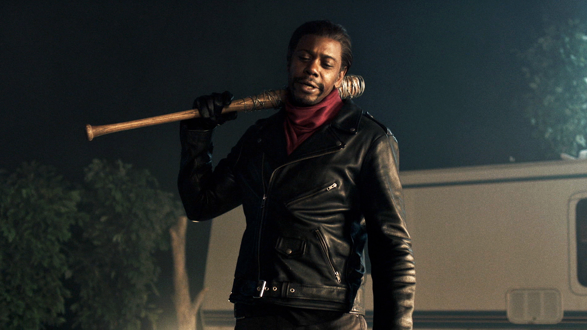 Negan, Fan cast, The Walking Dead, Lucille, Notte, Full HD, wallpaper desktop