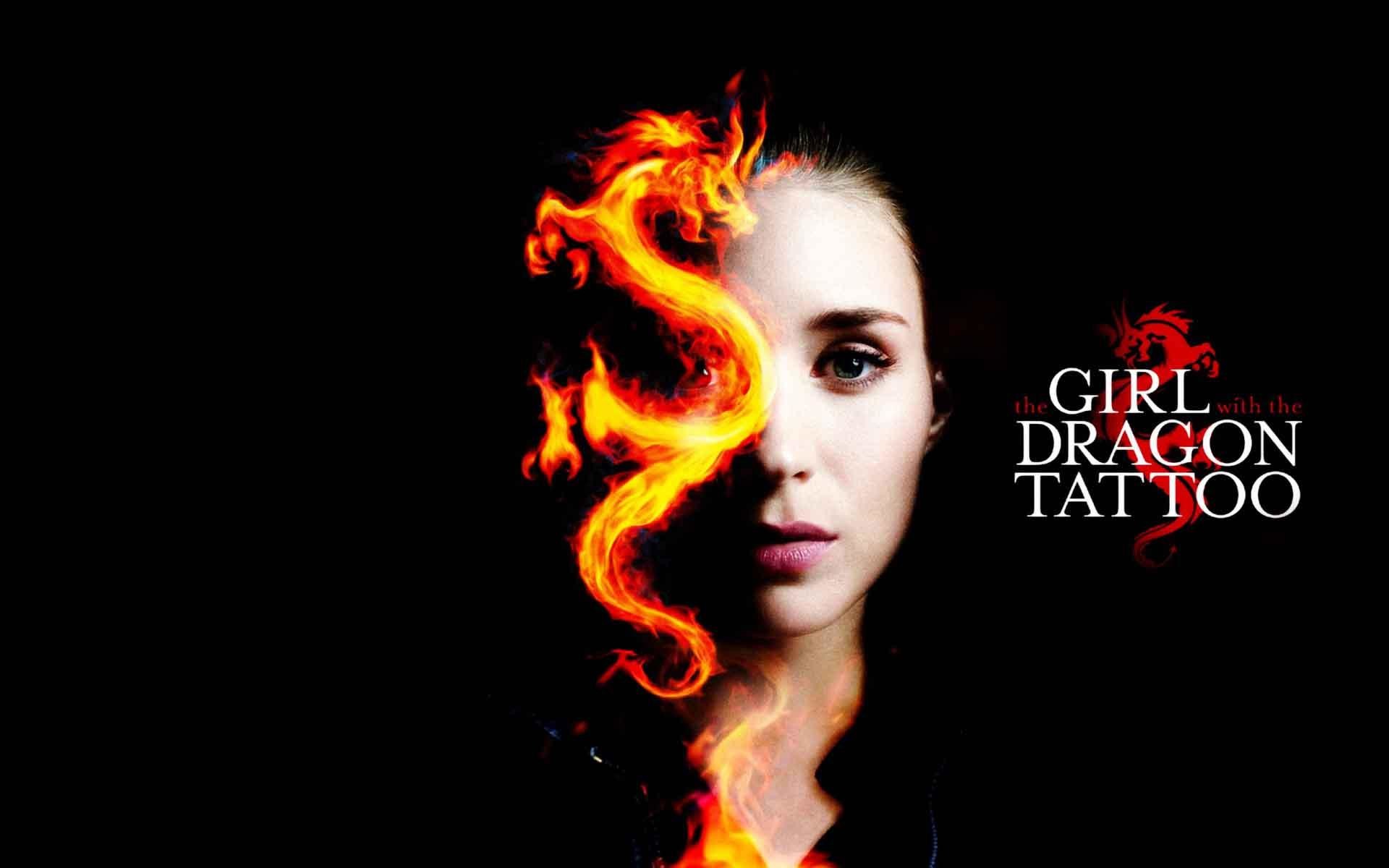 Millennium - Uomini che odiano le donne, The Girl with the Dragon Tattoo, Rooney Mara, Drago di fuoco, Poster, immagine di sfondo