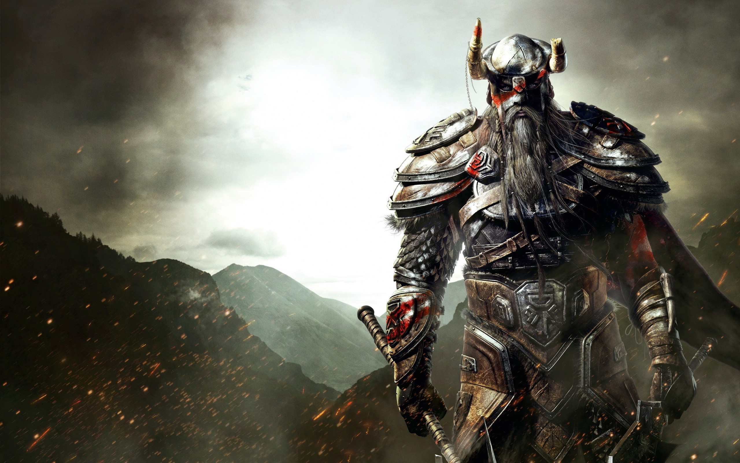The Elder Scrolls Online, Guerriero nordico, Armatura, Elmo con corna, sfondo 2K per PC