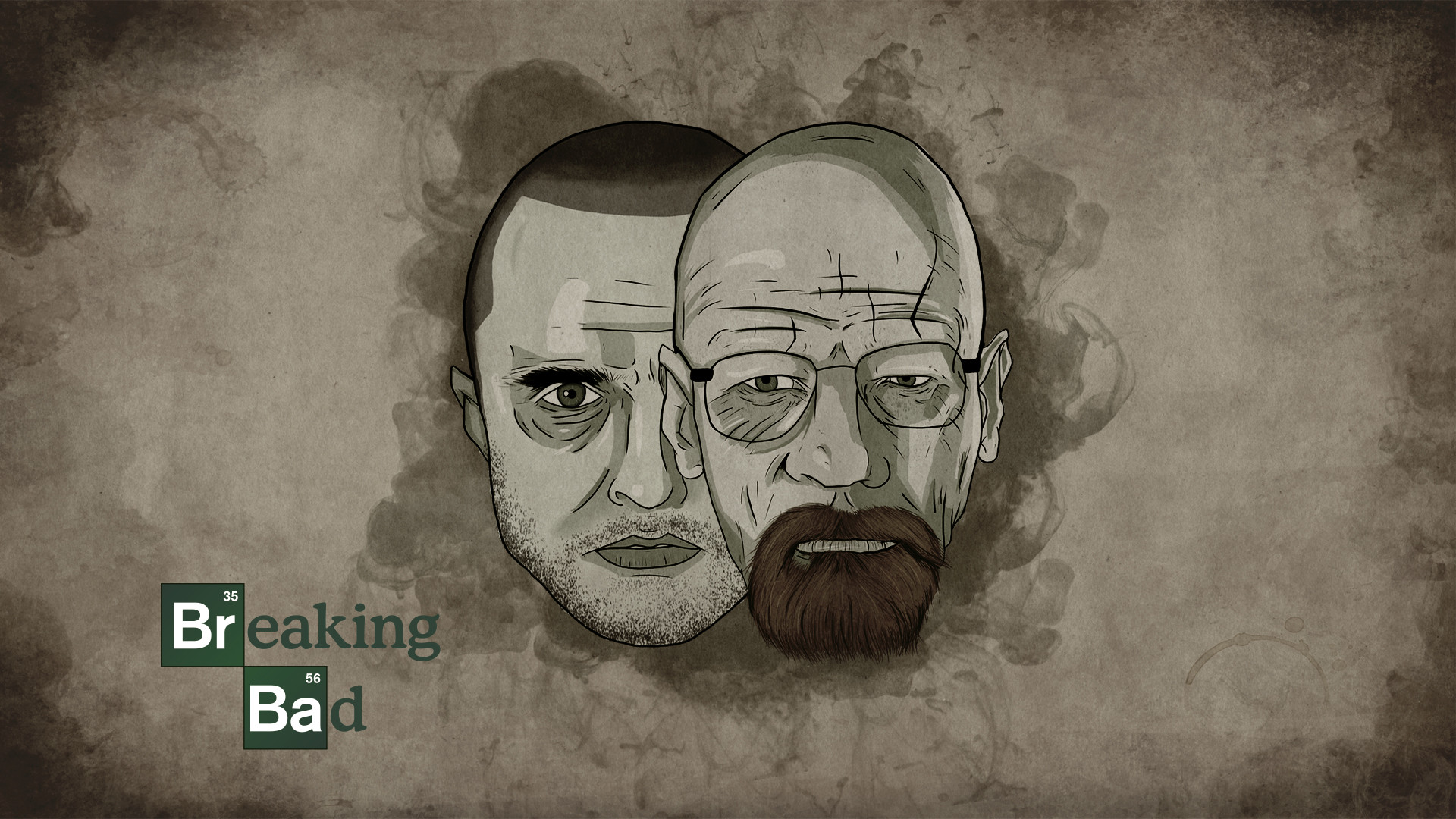 Walter White, Jesse Pinkman, Breaking Bad, Logo, Disegno, Full HD, sfondo per portatile