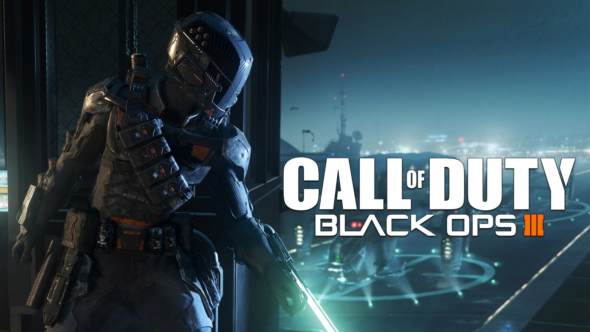 Call of Duty: Black Ops III, Soldato, Logo, Notte, 1920x1080, sfondo per PC