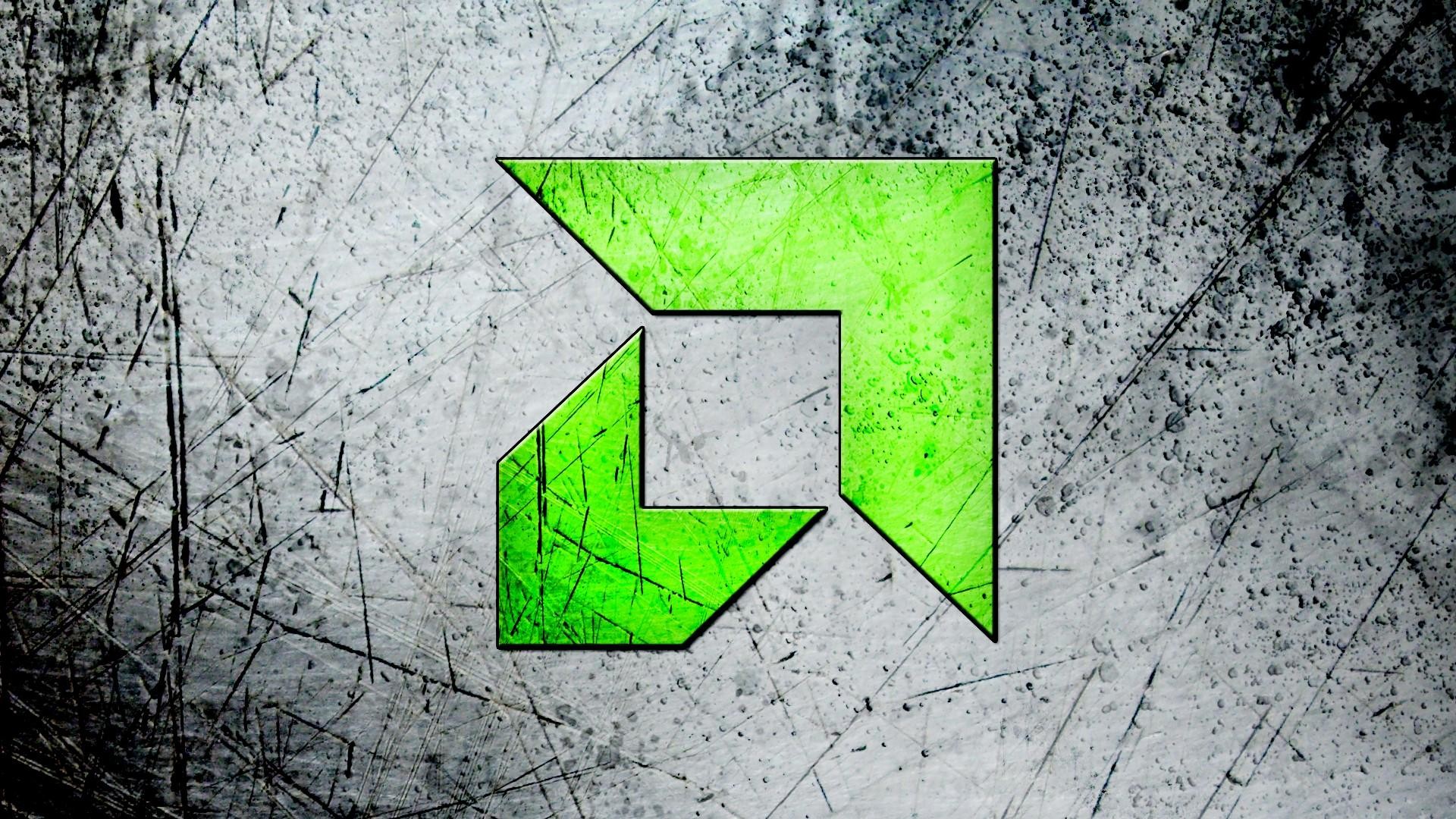 AMD, Logo, Verde, Grunge, Full HD, sfondo per PC