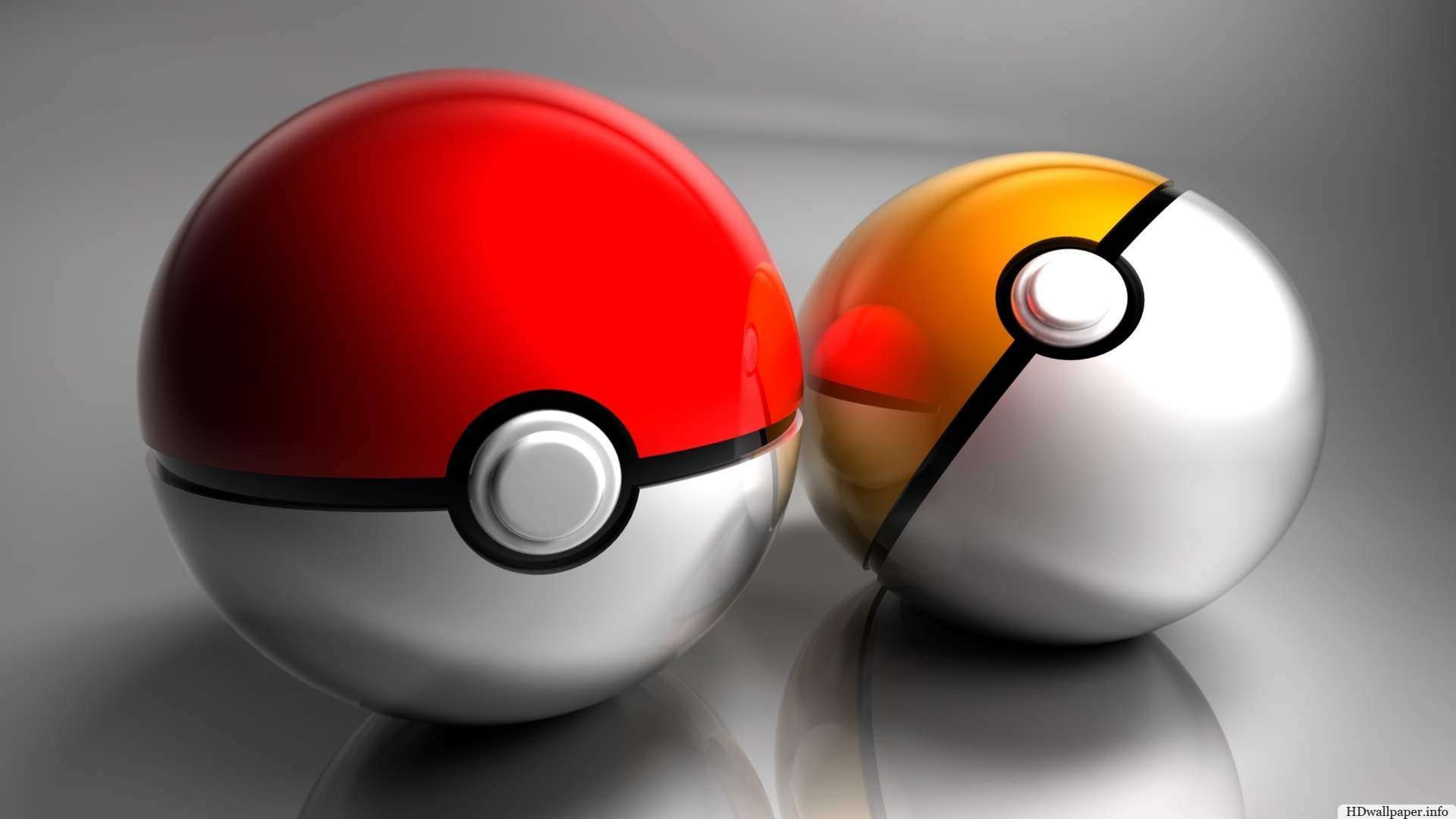 Poké Ball, Pokémon, 3D, Riflesso, 4K 2160p, sfondo desktop