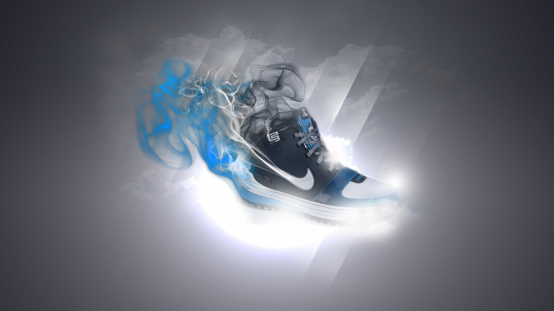 Nike, Sneaker, Fumo blu, Full HD, sfondo per PC