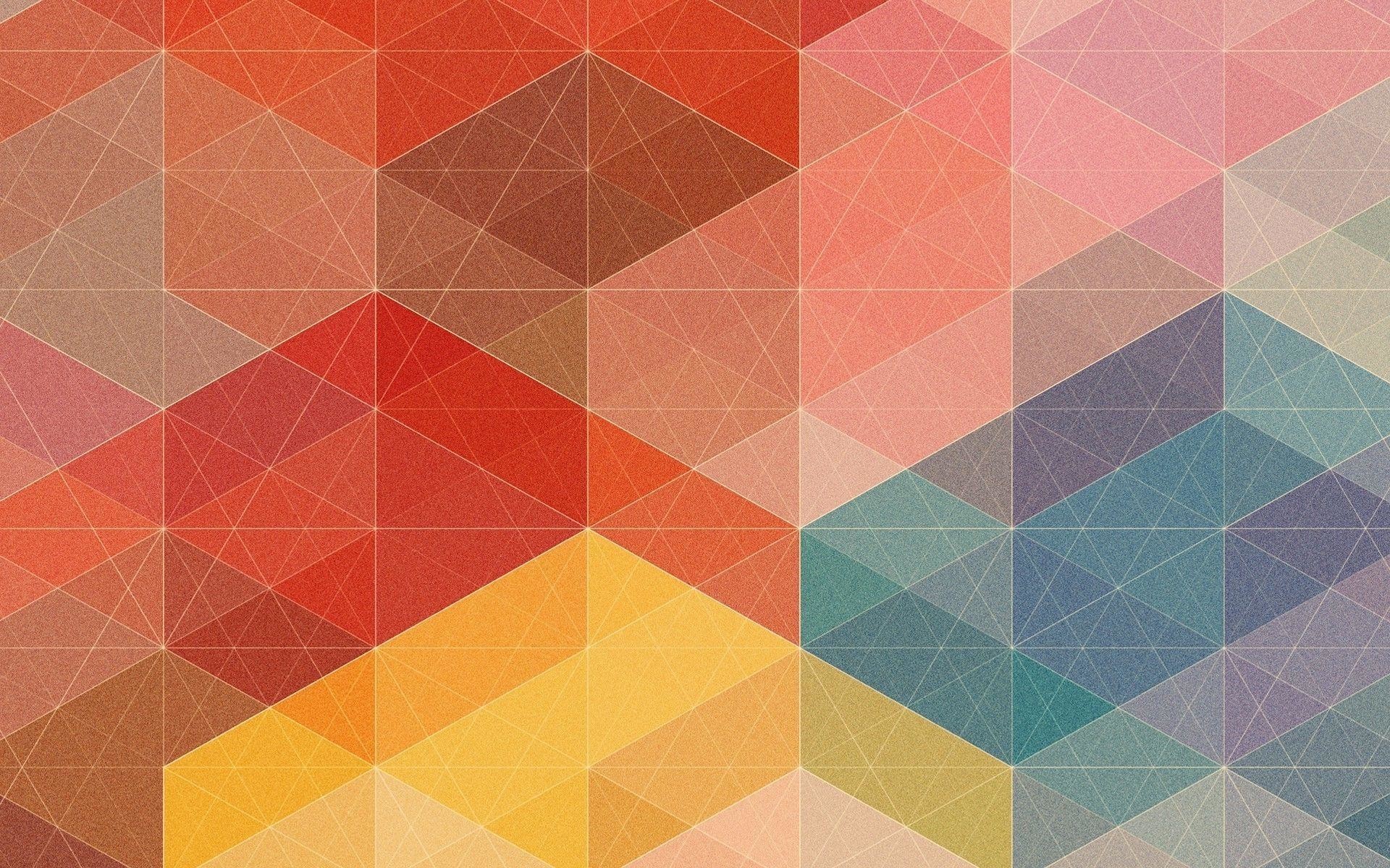 Geometrico, Esagoni, Arancione, Verde acqua, Full HD, wallpaper per PC