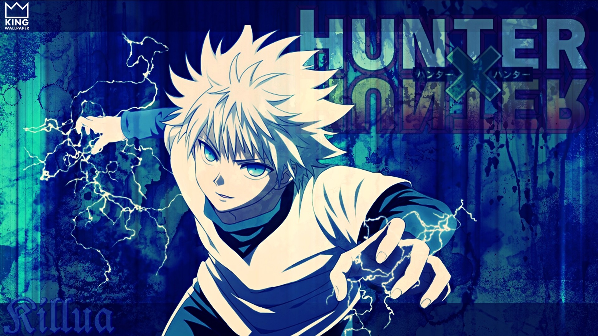Killua Zoldyck, Hunter x Hunter, Fulmini, Logo, Full HD, sfondo desktop