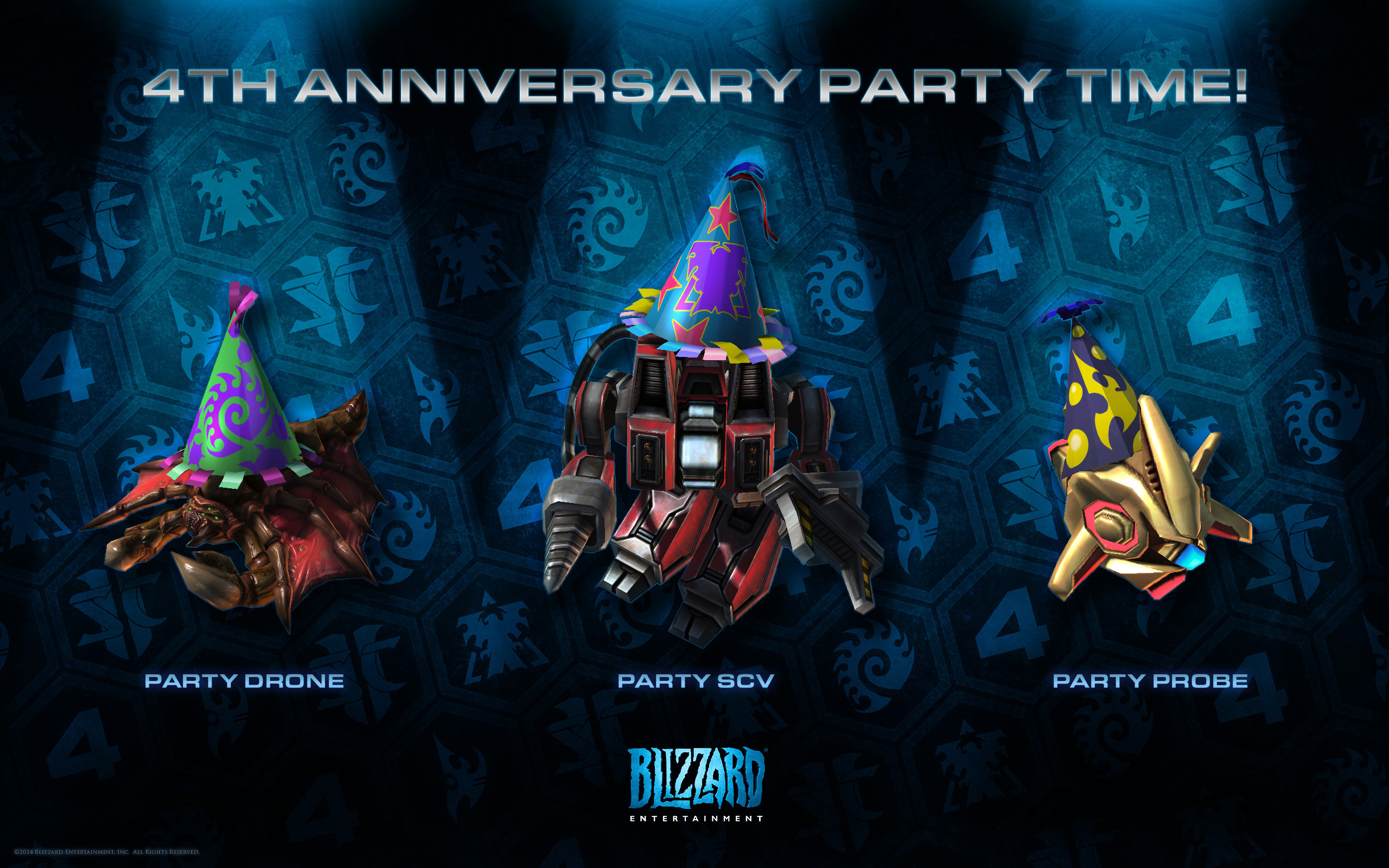 StarCraft II, Blizzard Entertainment, Drone, SCV, Probe, Anniversario, sfondo desktop 2K