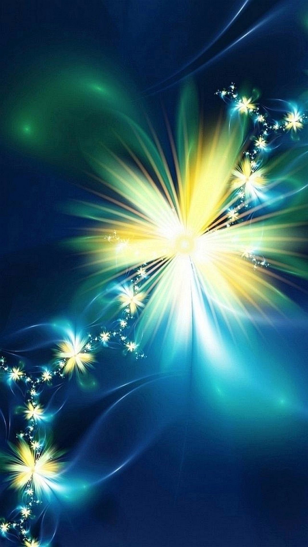 Astratto, Luce, Stelle, Blu, Full HD, sfondo per iPhone e Android