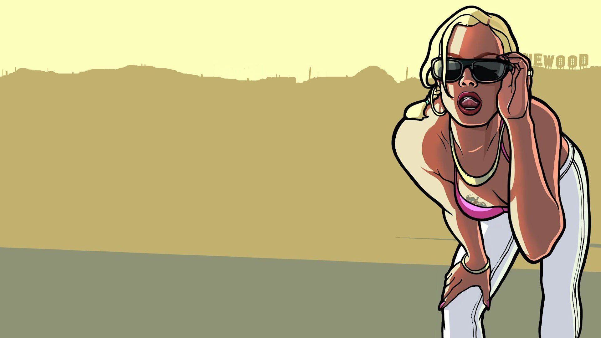 GTA San Andreas, Ragazza bionda, Occhiali da sole, Artwork, Full HD, wallpaper per portatile
