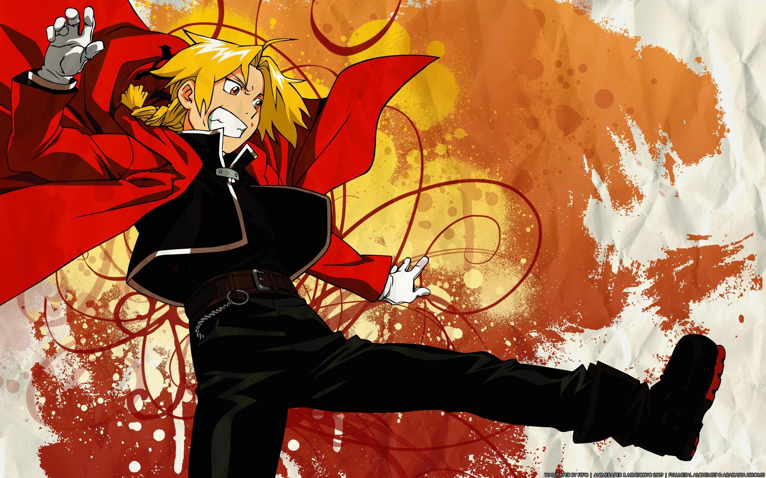 Edward Elric, Fullmetal Alchemist, Mantello rosso, Arte digitale, sfondo MacBook Air