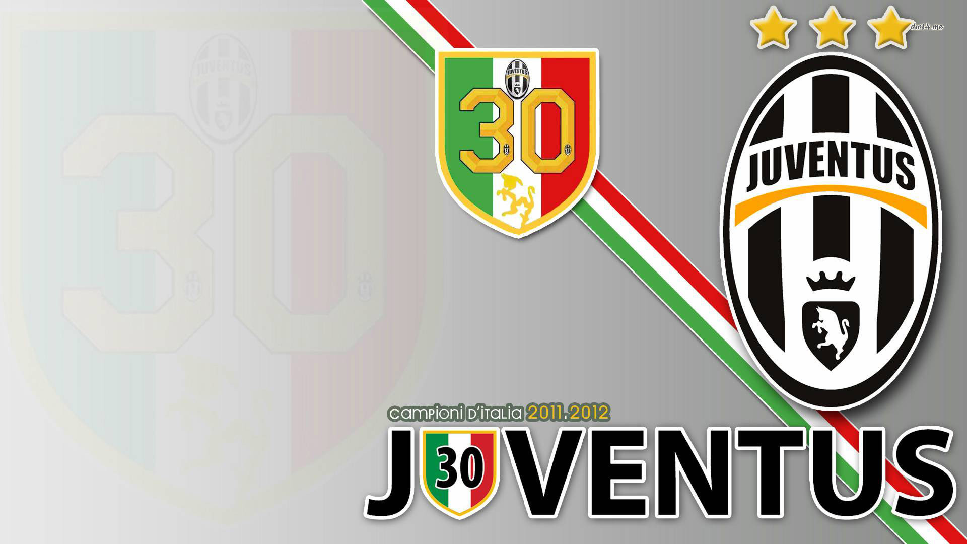 Juventus, 30 scudetti, Campioni d'Italia 2011/2012, Logo, Tricolore, sfondo desktop 1920x1080