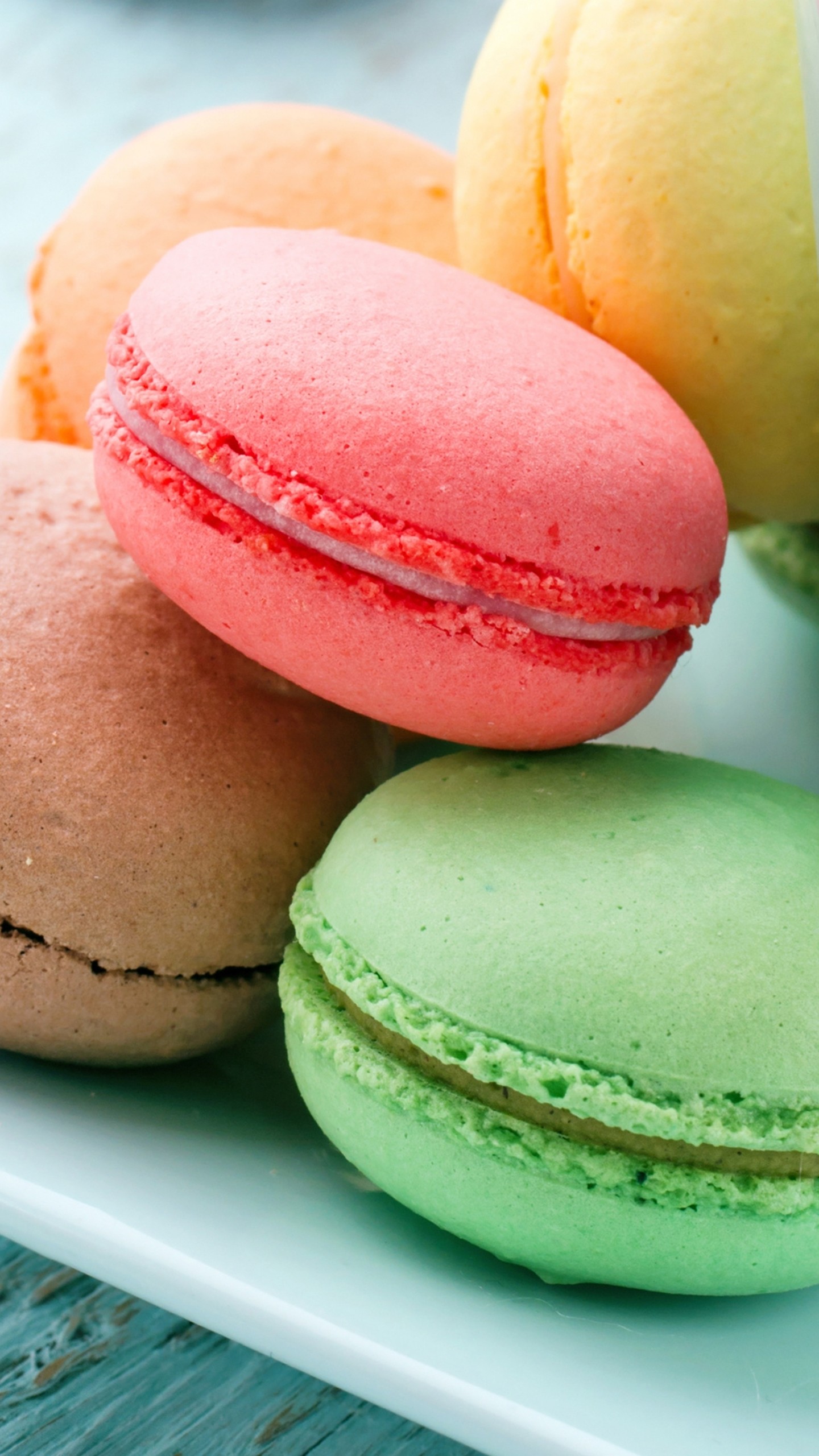 Macarons, Primo piano, Verde e rosa, schermata di blocco iPhone