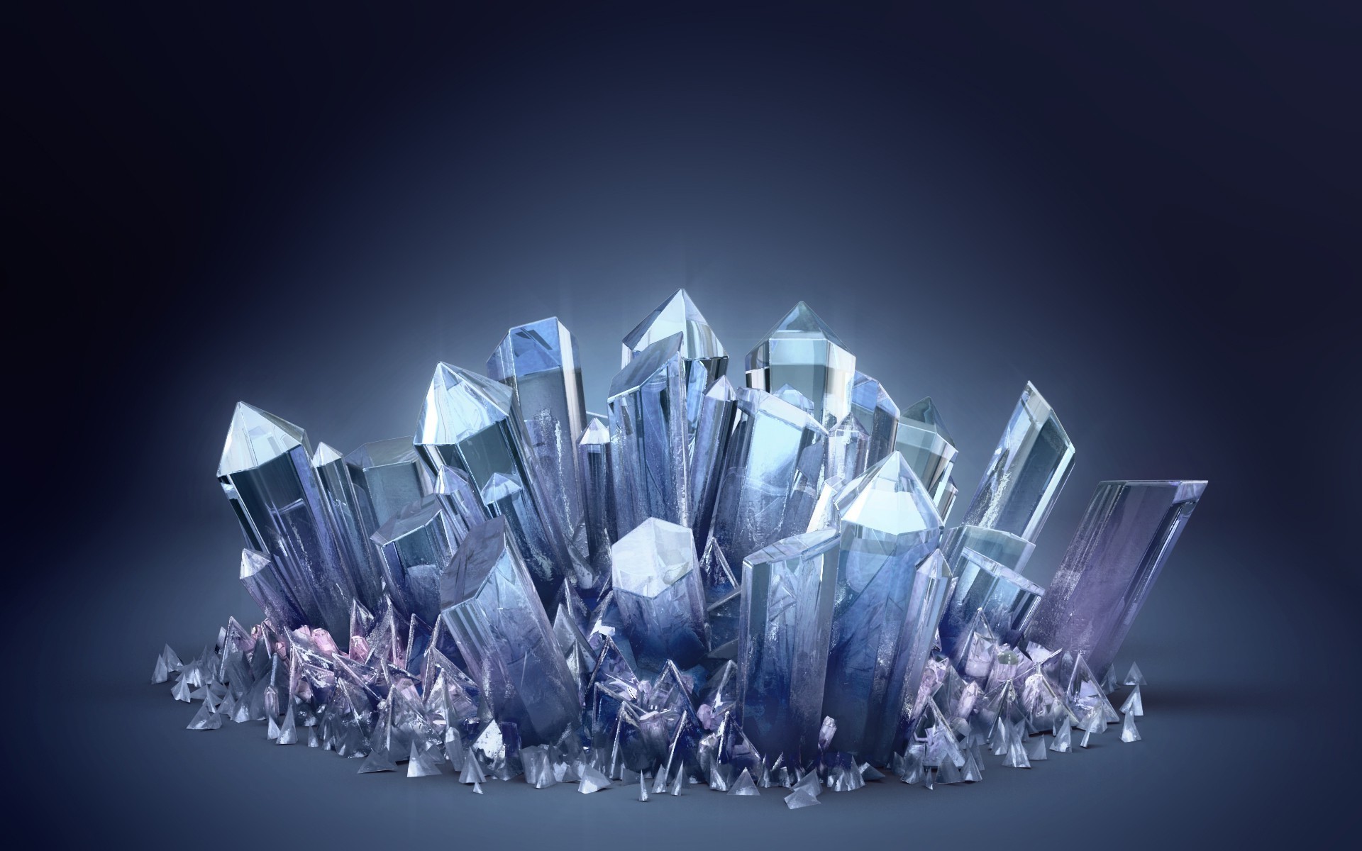 Cristalli, Quarzo, Rendering 3D, 16:10 Full HD, sfondo widescreen